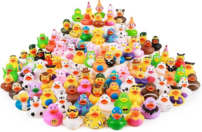 XY-WQ 100 Pack Rubber Duck for Jeeps Ducking - 2.3 Inch Bulk Floater Duck for Kids - Baby Bath Toy Assortment - Party Favors, Birthdays, Bath Time, and More (50 Varieties) Nirvana Guru
