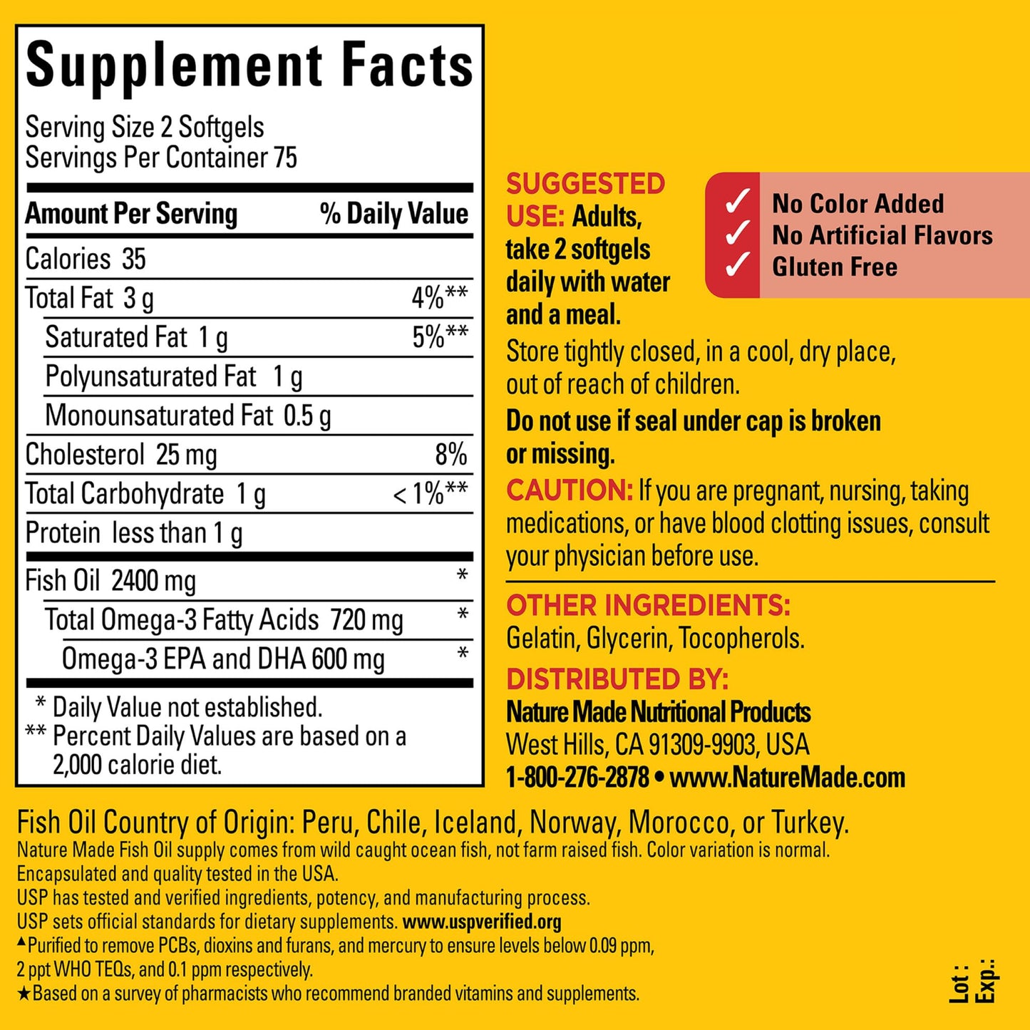 Nature Made Fish Oil Omega 3 Supplements, 1200mg Softgels, Omega 3 Fish Oil for Healthy Heart Support, 100 Softgels, 50 Day Supply Nirvana Guru