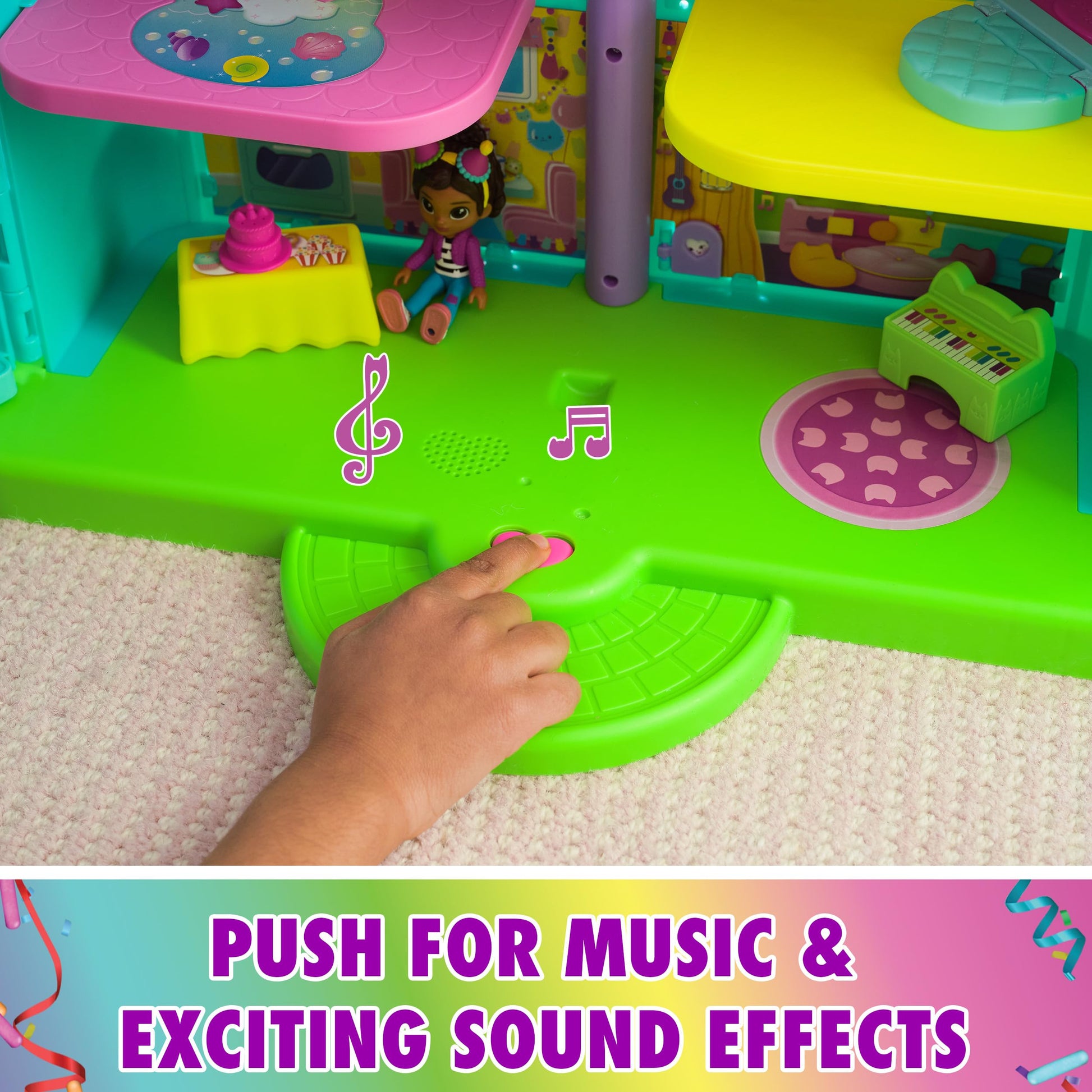 Gabby's Dollhouse, 14 Pc Celebration Dollhouse, 25-Inches Tall, with Toy Figures, Doll House Furniture & 10 Sounds, Kids Toys for Girls & Boys Ages 3+ Nirvana Guru