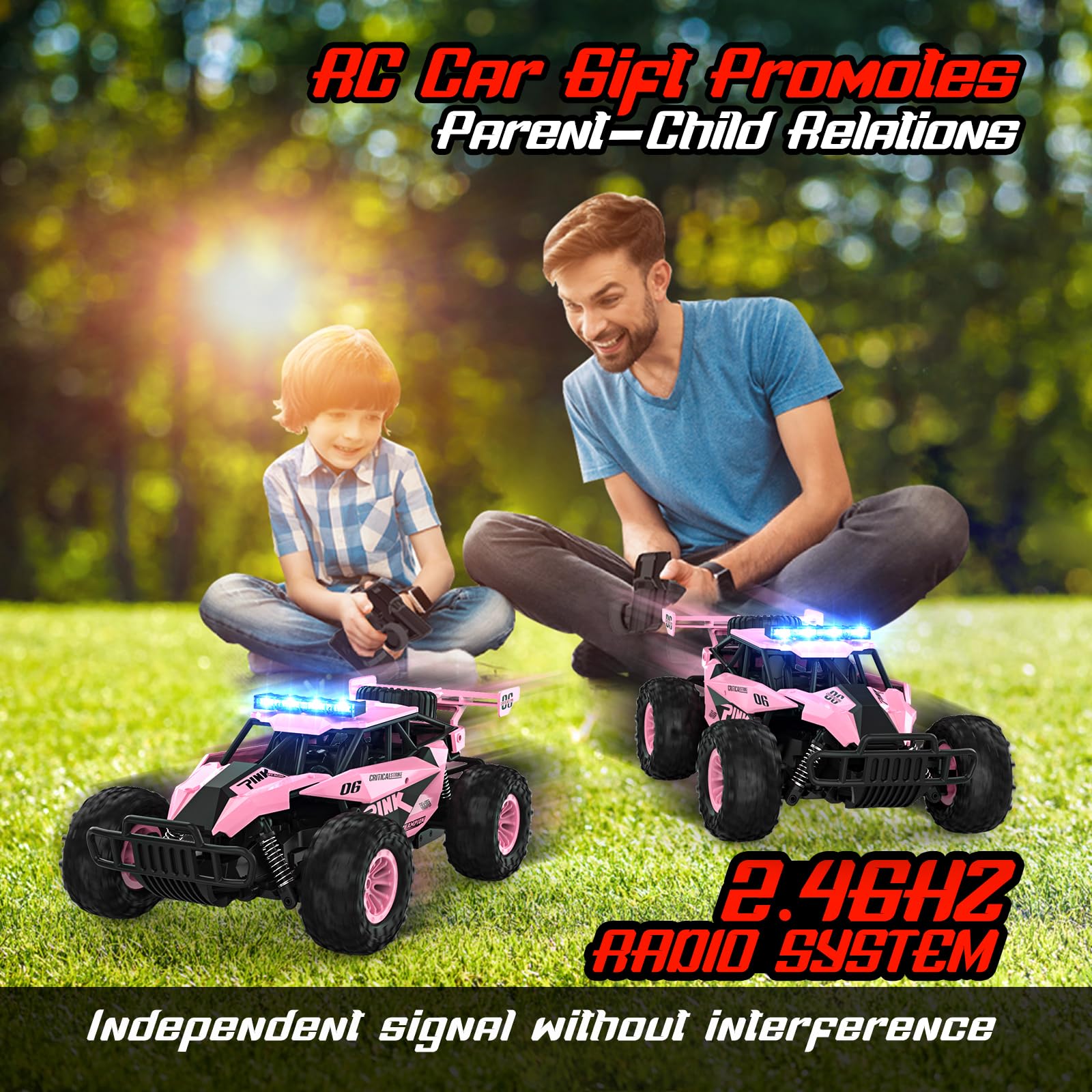 BLUEJAY Remote Control Car, 2.4GHz High Speed 33KM/H RC Cars Toys, 1:12 Monster RC Truck Off Road with LED Headlight and Rechargeable Battery Gifts for Adults Boys 8-12 Nirvana Guru