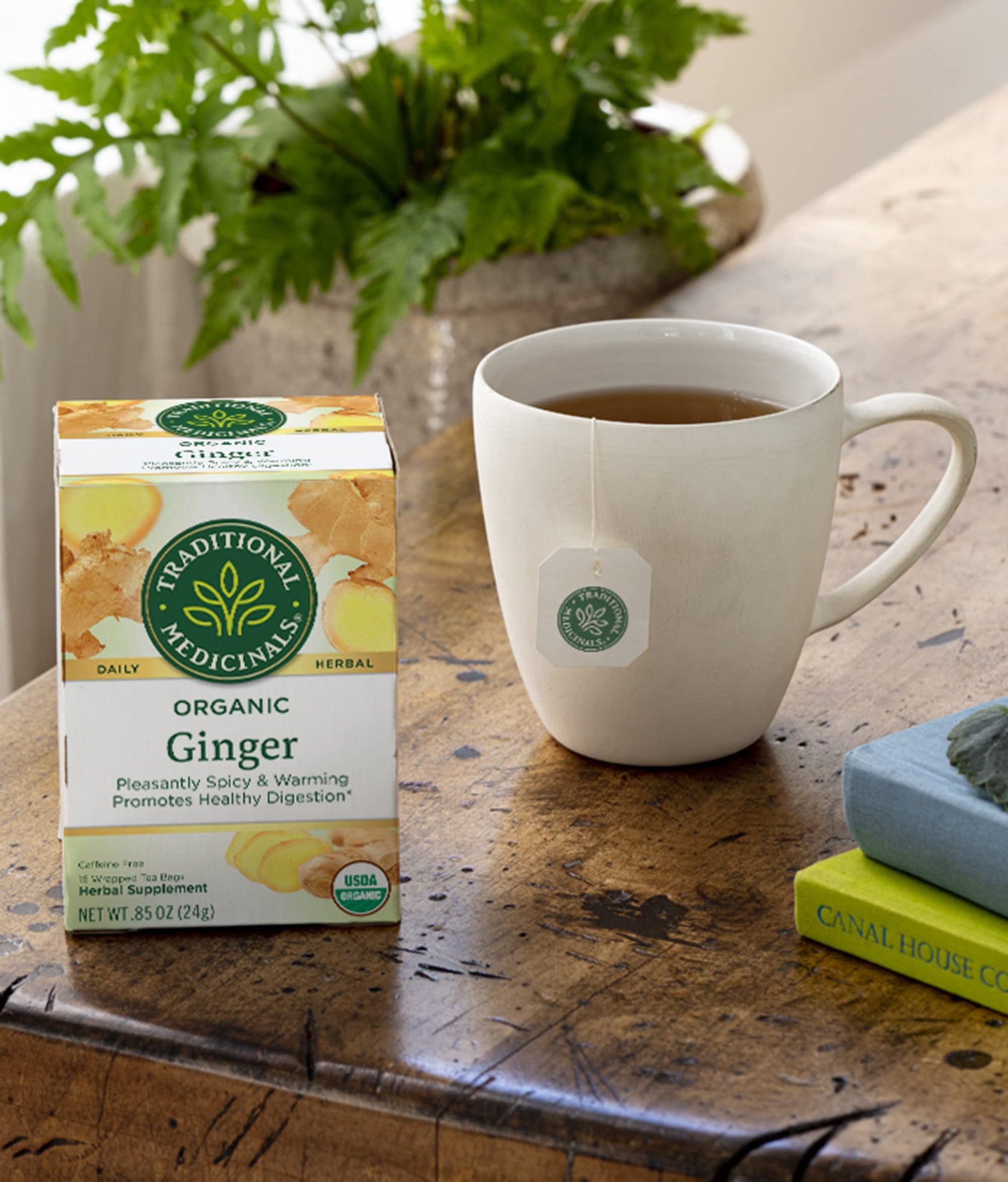 Traditional Medicinals Tea, Organic Ginger, Healthy Digestion, Pleasantly Spicy & Warming, 16 Tea Bags - Nirvana Guru