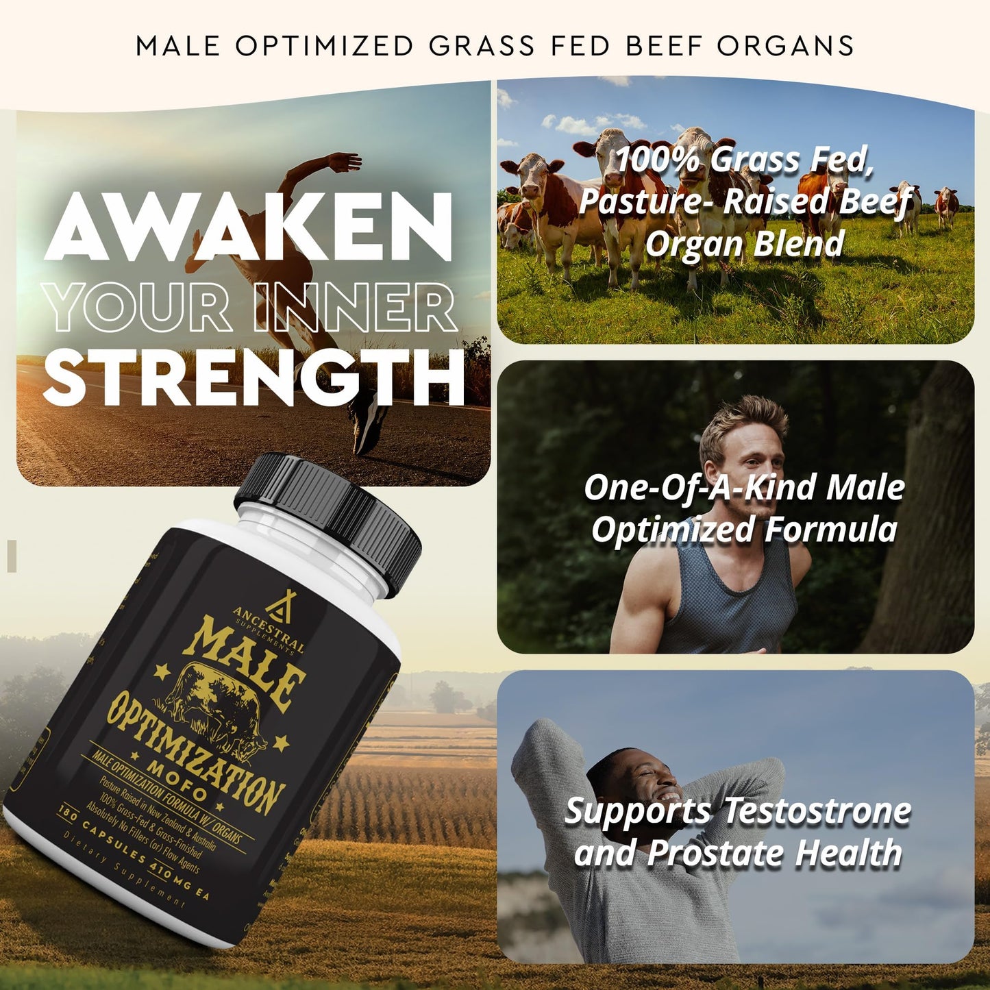 Ancestral Supplements Grass Fed Beef Liver 180 Capsules, Supports Energy Production, Detoxification, Digestion, Immunity and Full Body Wellness, Non-GMO, Freeze Dried Liver Health Supplement