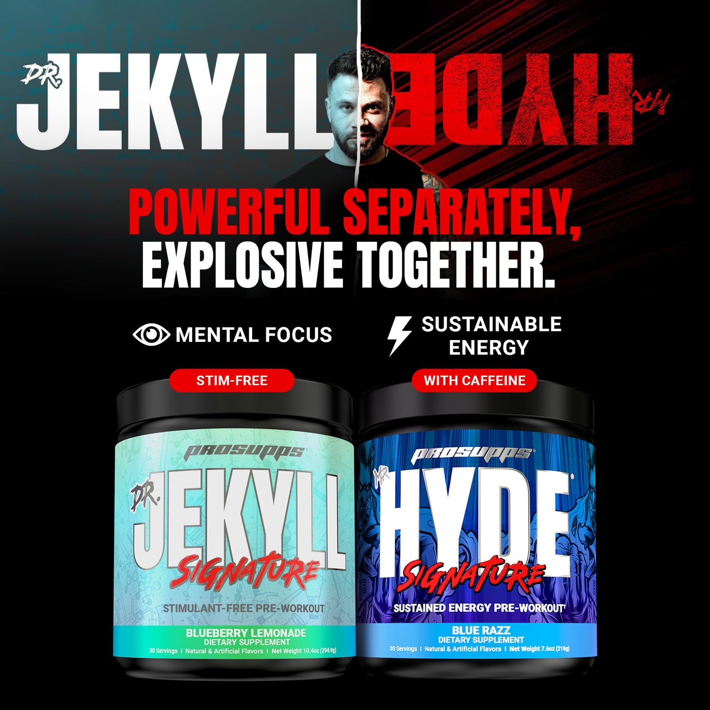 PROSUPPS Mr. Hyde Signature Pre Workout Powder with Creatine, Beta Alanine & Caffeine - Performance, Energy & Endurance - Clean Fitness & Gym Supplements for Men & Women (Blue Razz, 30 Servings) Nirvana Guru