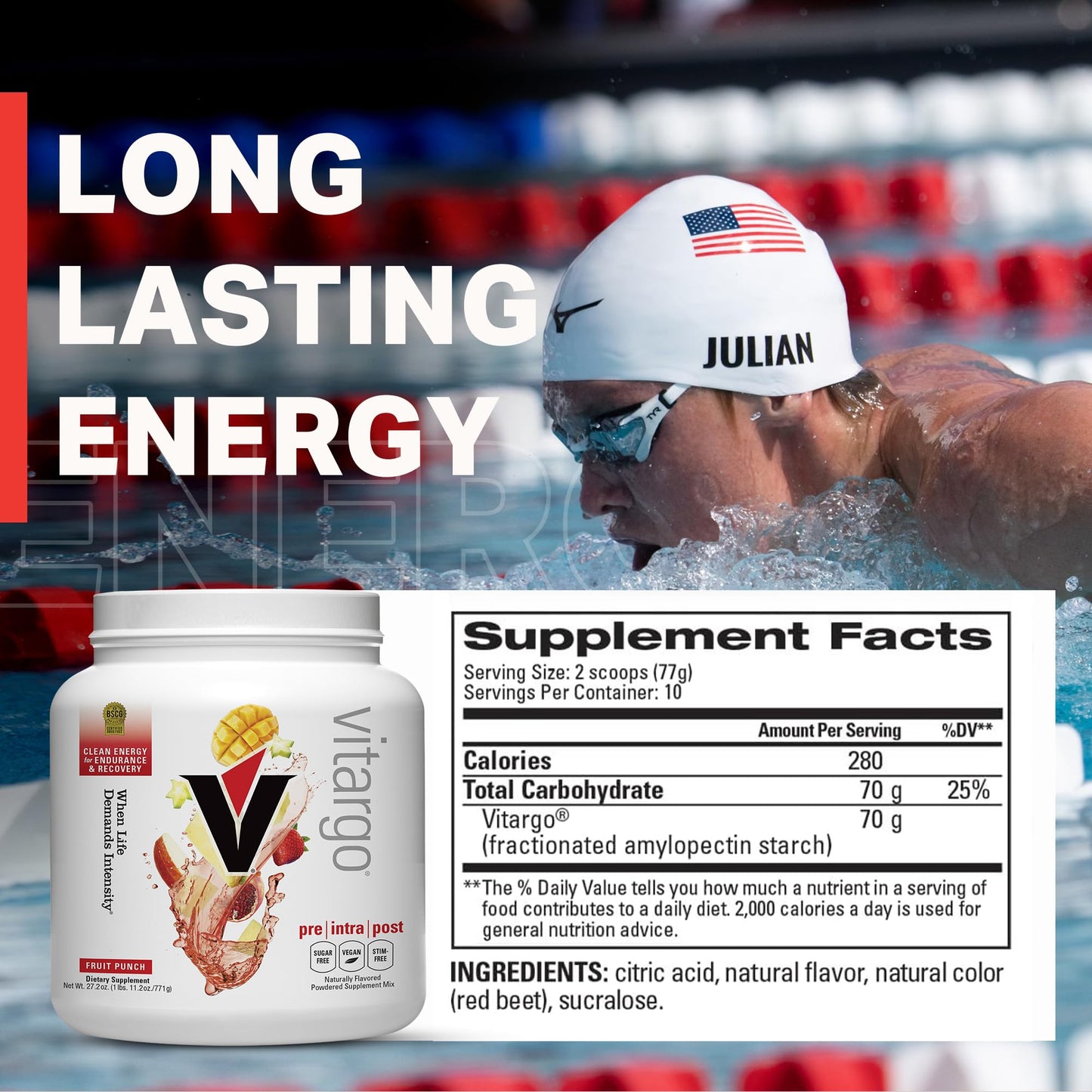 Vitargo Carbohydrate Powder, 2X Faster Absorbing, 4.4 LB Plain, Pre, Intra & Post, Sugar-Free Complex Carb Powder for Recovery, Endurance & Muscle Gain, Made in USA Nirvana Guru