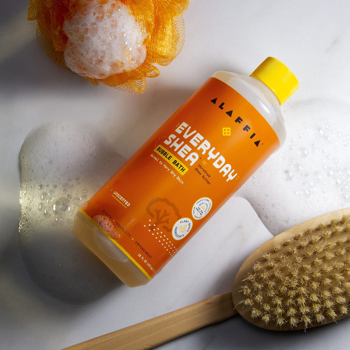 Alaffia Everyday Shea Bubble Bath, Soothing Support for Deep Relaxation and Soft Moisturized Skin, Made with Fair Trade Shea Butter, Cruelty Free, No Parabens, Vegan, Lavender, 16 Fl Oz - Nirvana Guru