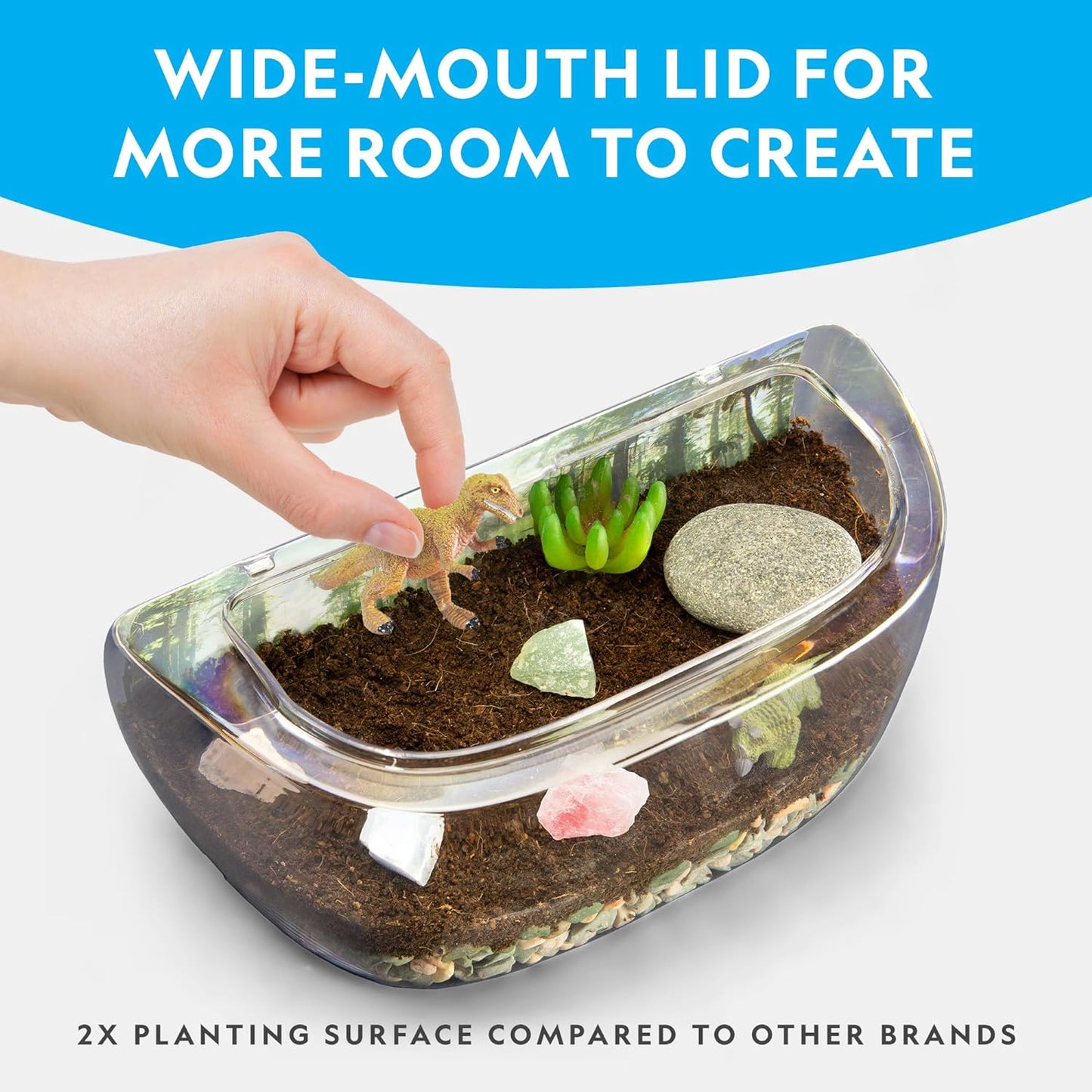 NATIONAL GEOGRAPHIC Light Up Terrarium Kit for Kids - Build a Dinosaur Habitat with Real Plants & Gemstones, Science Kit Gift for Boys & Girls, Dinosaur Toys for Kids Nirvana Guru