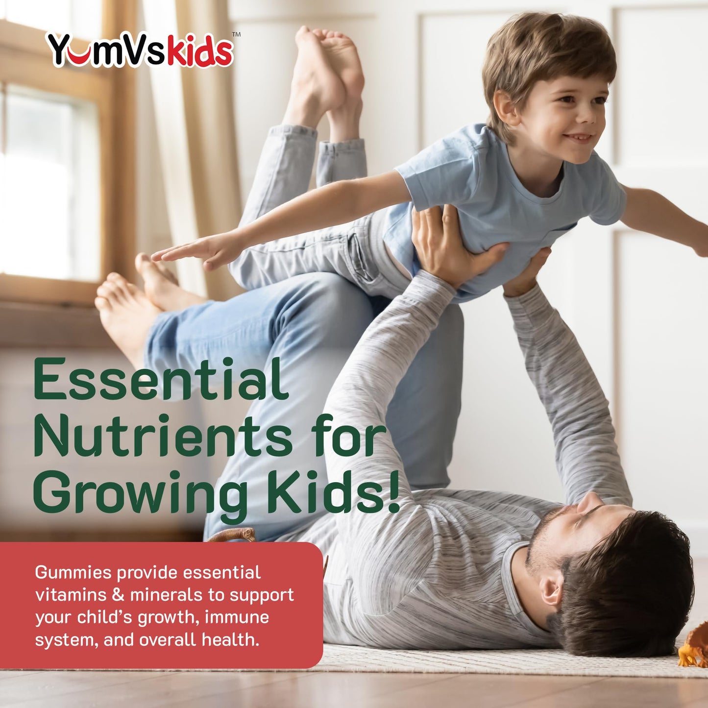YumVs Kids Multivitamin Gummies - Fruit Flavored Chewable Children's Multivitamin - Kids Vitamins Multivitamin Gummy with 12 Minerals & Vitamins A C D3 E B6 B12 - Kosher Halal Gluten Free (60 Count) - Nirvana Guru