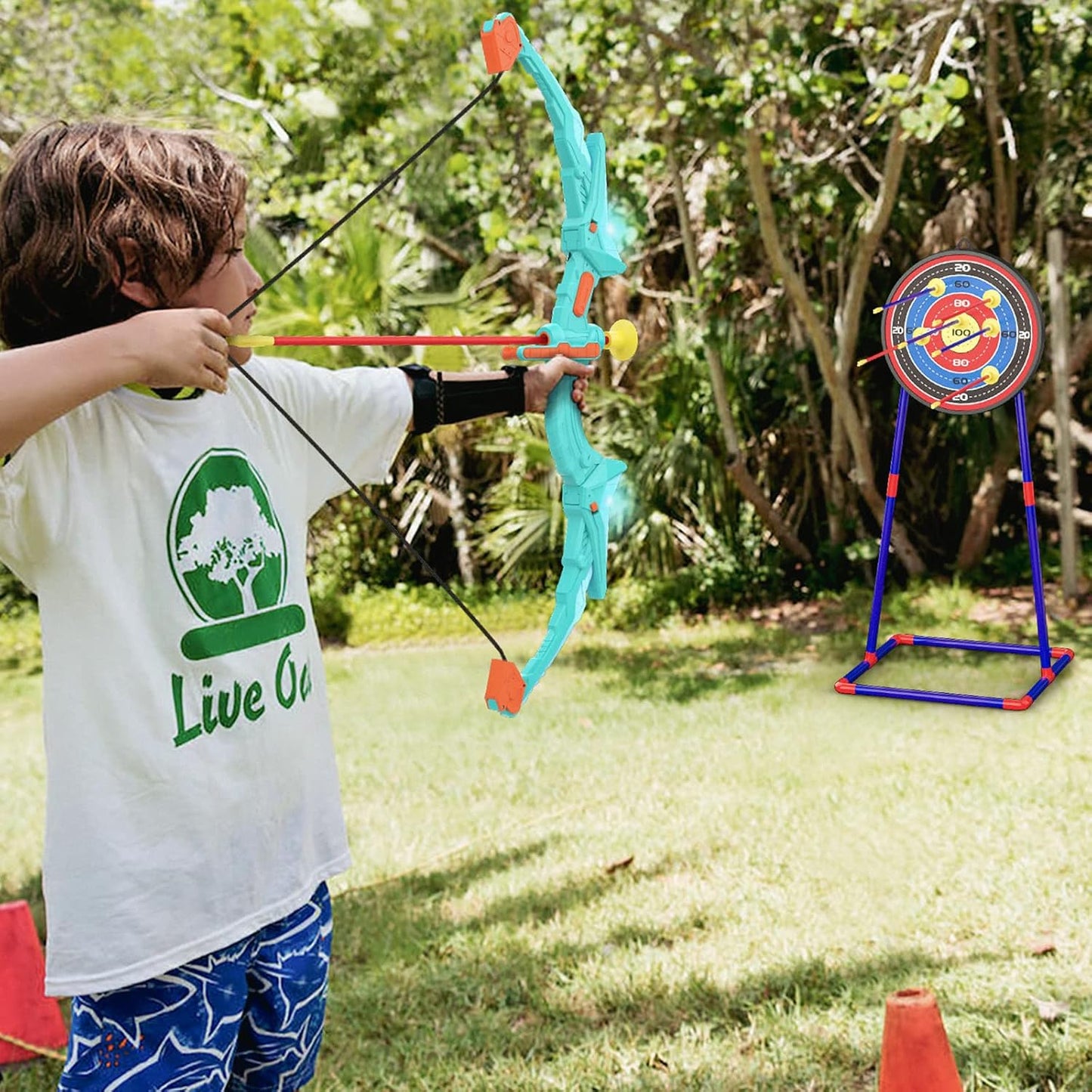 2 Pack Bow and Arrow Set for Kids, Light Up Archery Set with 14 Suction Cup Arrows, Archery Targets Outdoor Games for Kids Ages 4-8 8-12, Birthday Gifts Toys for 5 6 7 8 9 10 11 12 Year Old Boys Girls Nirvana Guru