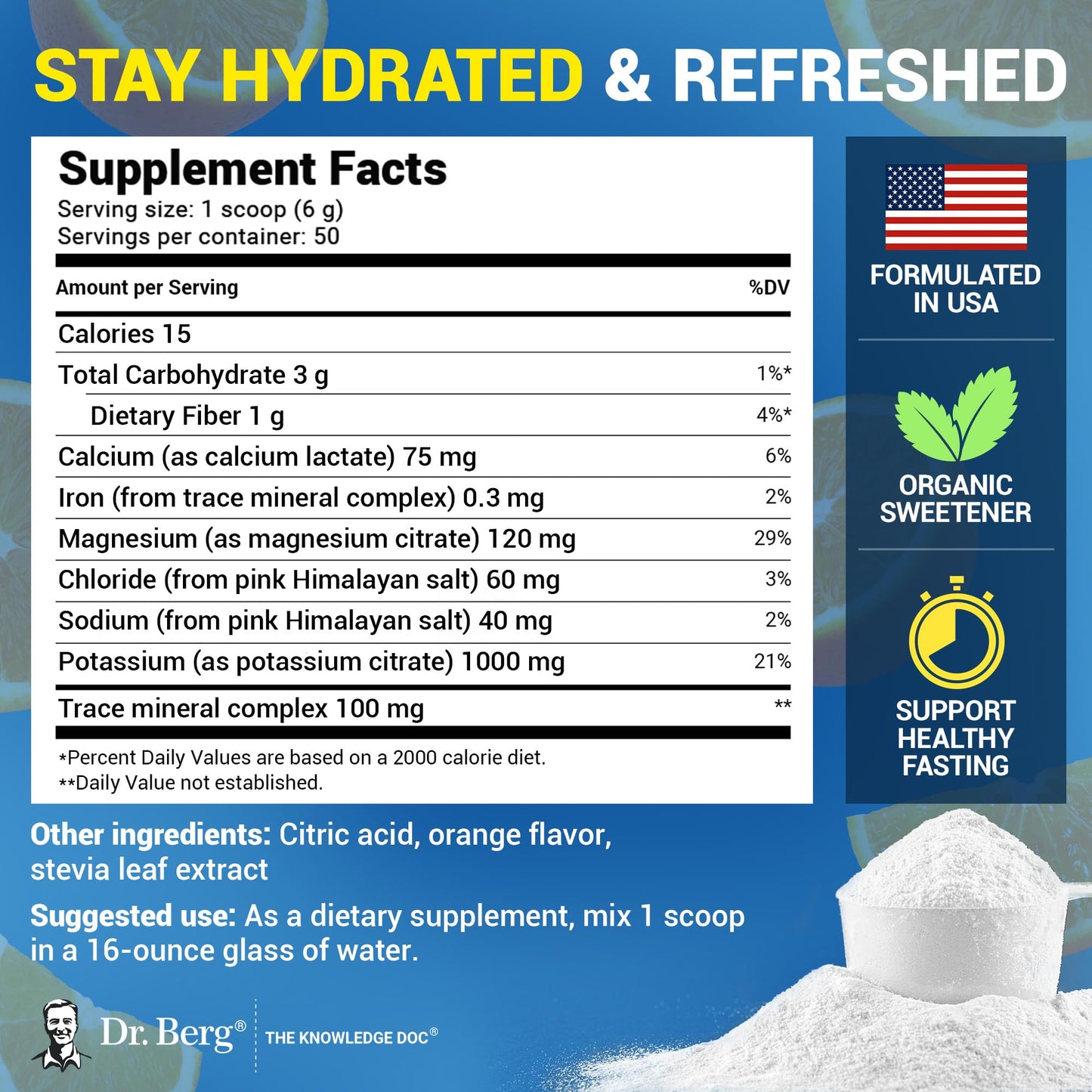 Dr. Berg Zero Sugar Hydration Keto Electrolyte Powder - Enhanced w/ 1000 mg of Potassium & Real Pink Himalayan Salt (NOT Table Salt) - Raspberry & Lemon Flavor Hydration Drink Supplement, 100 Servings Nirvana Guru