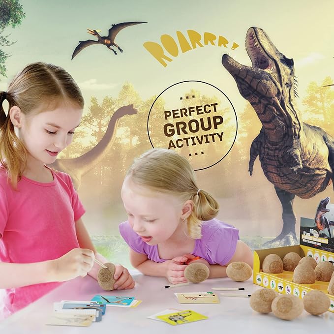 Dan&Darci Dig a Dozen Dino Egg Kit for Kids - Dinosaur Toys Gift 3-12 Year Old - 12 Eggs & Surprise Dinosaurs - Basket Stuffers - Science STEM Activities - Boy Toy Party Gifts for Boys & Girls nirvanaguru