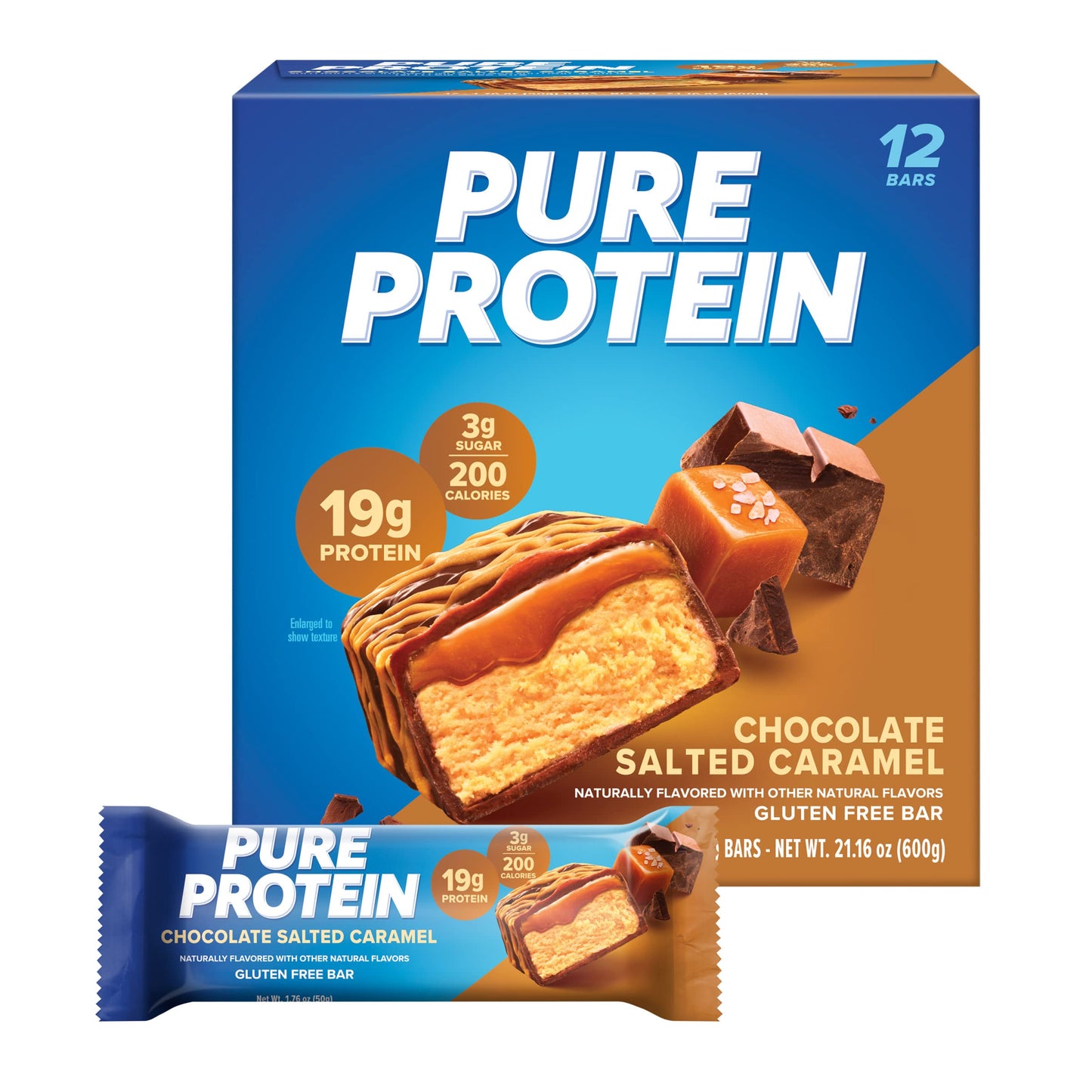 Pure Protein Bars, High Protein, Nutritious Snacks to Support Energy, Low Sugar, Gluten Free, Chocolate Deluxe, 1.76 oz., 12 Count(Pack of 1) (Packaging may vary)