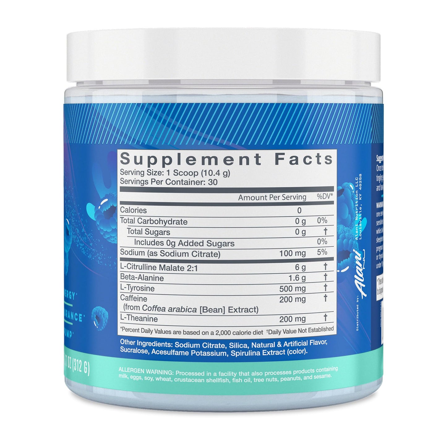 Alani Nu Pre Workout Powder Hawaiian Shaved ICE, Amino Energy Boost, Endurance Supplement, Sugar Free, 200mg Caffeine, L-Theanine, Beta-Alanine, L-Citrulline, 30 Servings Nirvana Guru