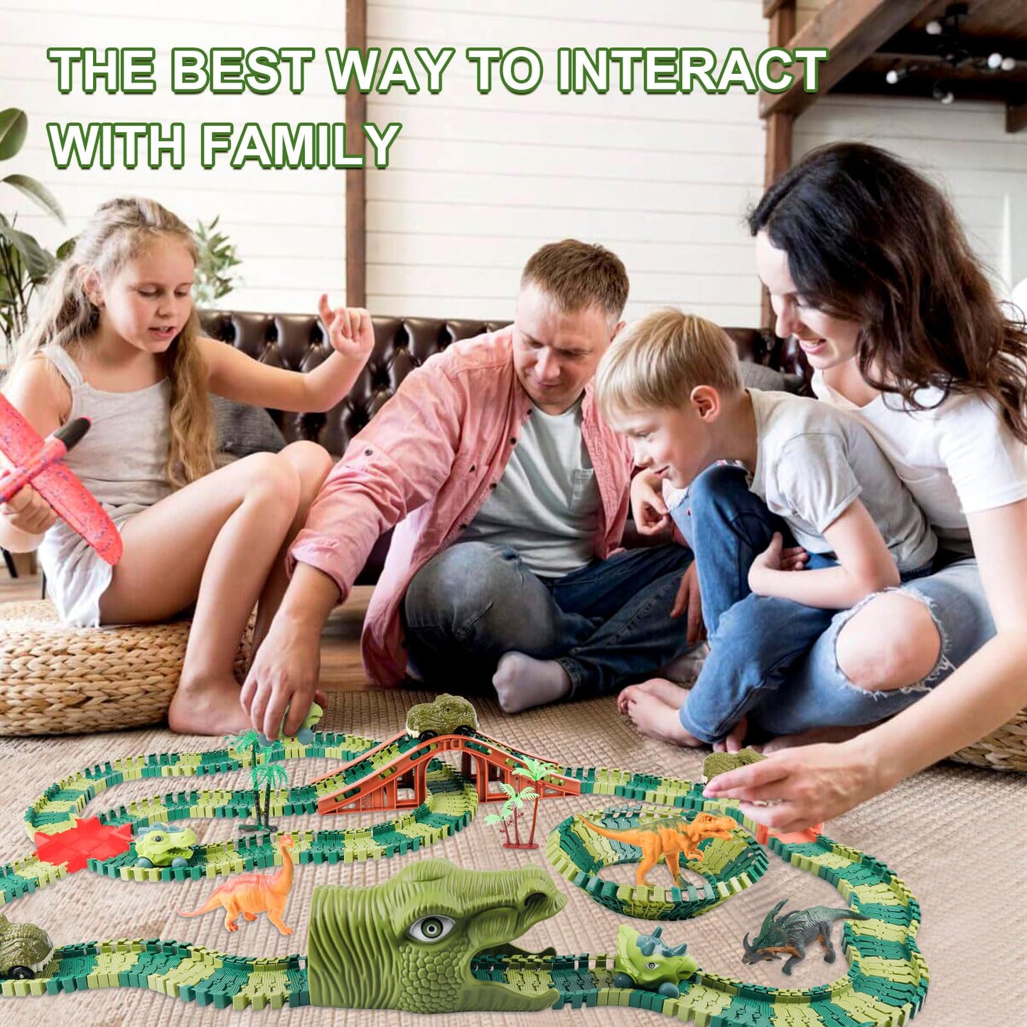 GIAT Dinosaur Track Toys - Best Birthday Gifts for 3 4 5 6 7 Year Old Boys Girls, Dinosaur Race Car Track with Light & Sound, Create A Dinosaur World Road Race Nirvana Guru
