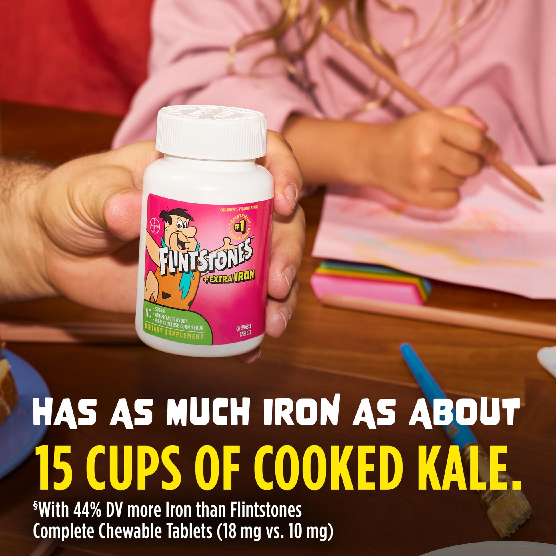 Flintstones Vitamins Chewable Kids Multivitamin with + Extra Iron for Toddler & Kid with Vitamin C, D, Vitamin B12, 160 Count (Packaging Will Vary) Nirvana Guru