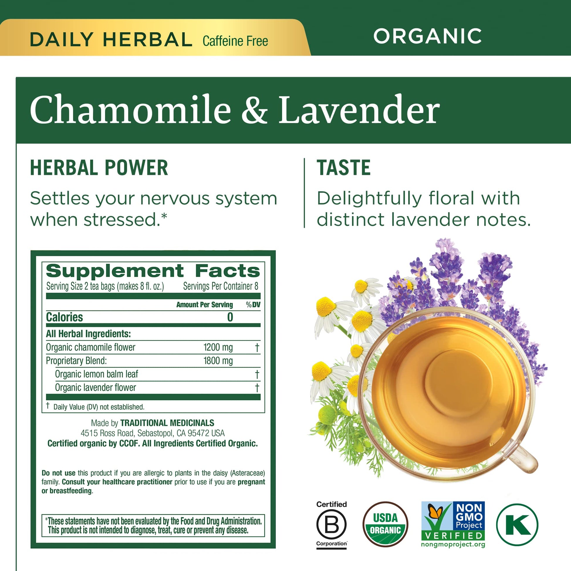 Traditional Medicinals Organic Red Clover, Caffeine Free, 16 Wrapped Tea Bags, 1.13 oz (32 g) - Nirvana Guru