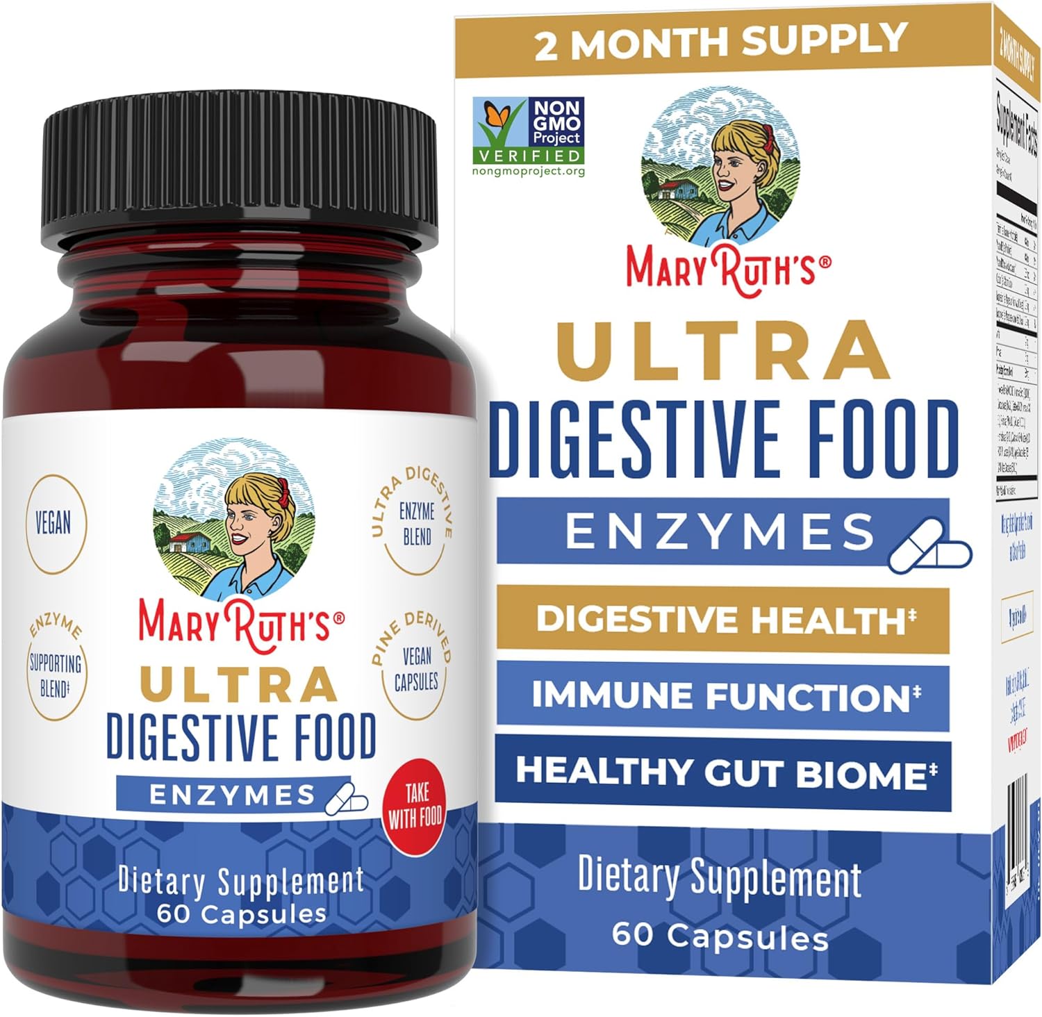 MaryRuth Organics Ultra Digestive Enzymes Capsules | Up to 2 Month Supply | Supplement for Gut Health Support | Digestion & Immune Support with Amylase | Lipase & Lactase | Vegan | 60 Count - Nirvana Guru