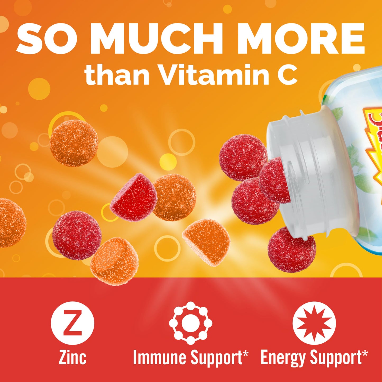 Emergen-C 750mg Vitamin C Gummies for Adults, Immunity Gummies with B Vitamins, Gluten Free, Orange, Tangerine and Raspberry Flavors, 45 Count (Pack of 1) Nirvana Guru