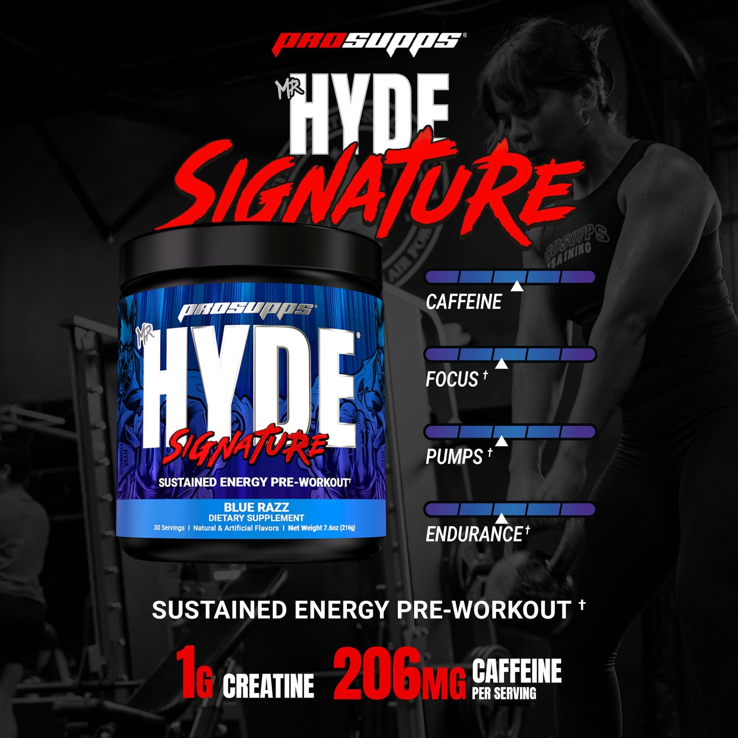 PROSUPPS Mr. Hyde Signature Pre Workout Powder with Creatine, Beta Alanine & Caffeine - Performance, Energy & Endurance - Clean Fitness & Gym Supplements for Men & Women (Blue Razz, 30 Servings) Nirvana Guru