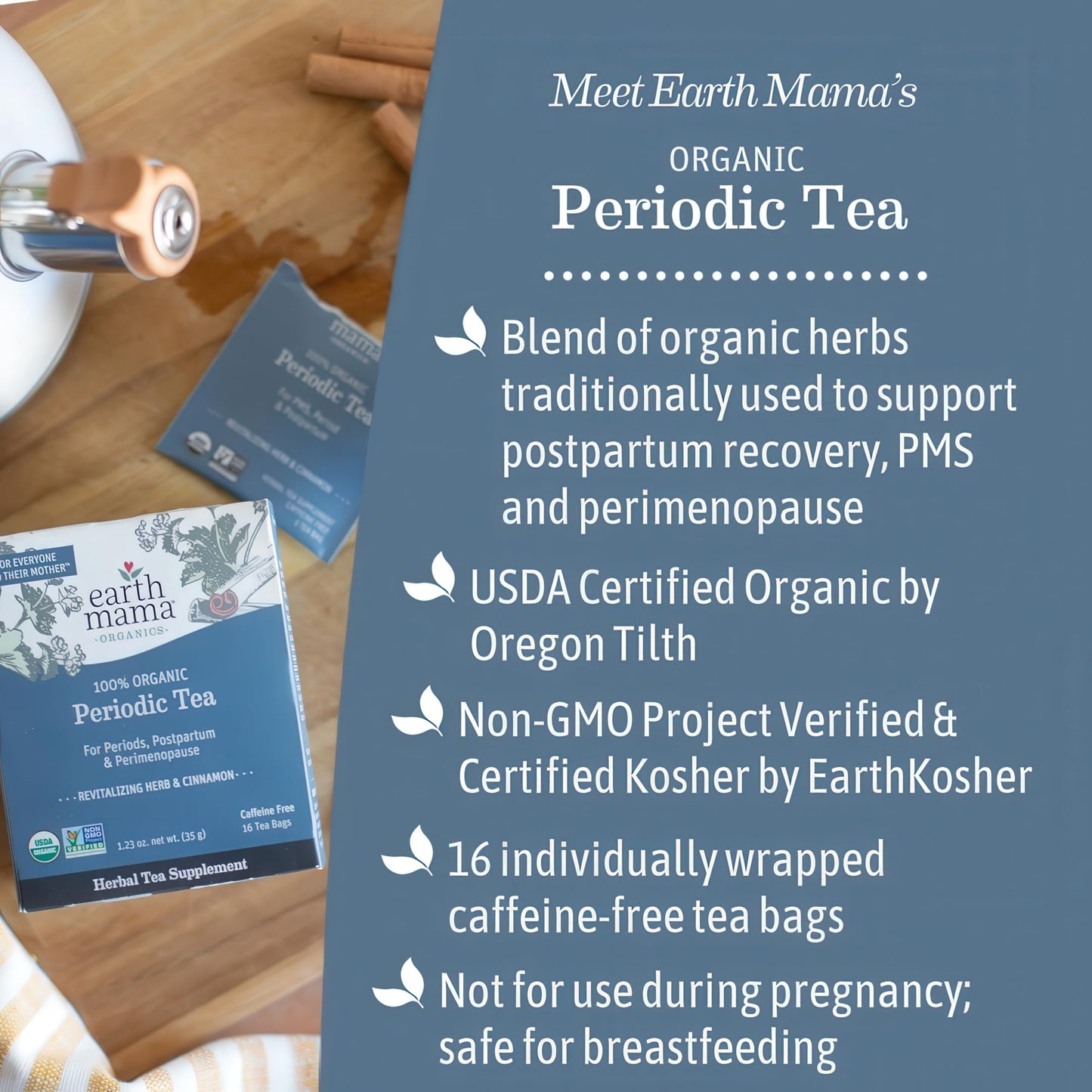 Earth Mama Organic Third Trimester Tea Bags | 100% USDA Organic Herbal Tea for Late Pregnancy Comfort + Childbirth Preparation, 16 Teabags Per Box (2-Pack) Nirvana Guru