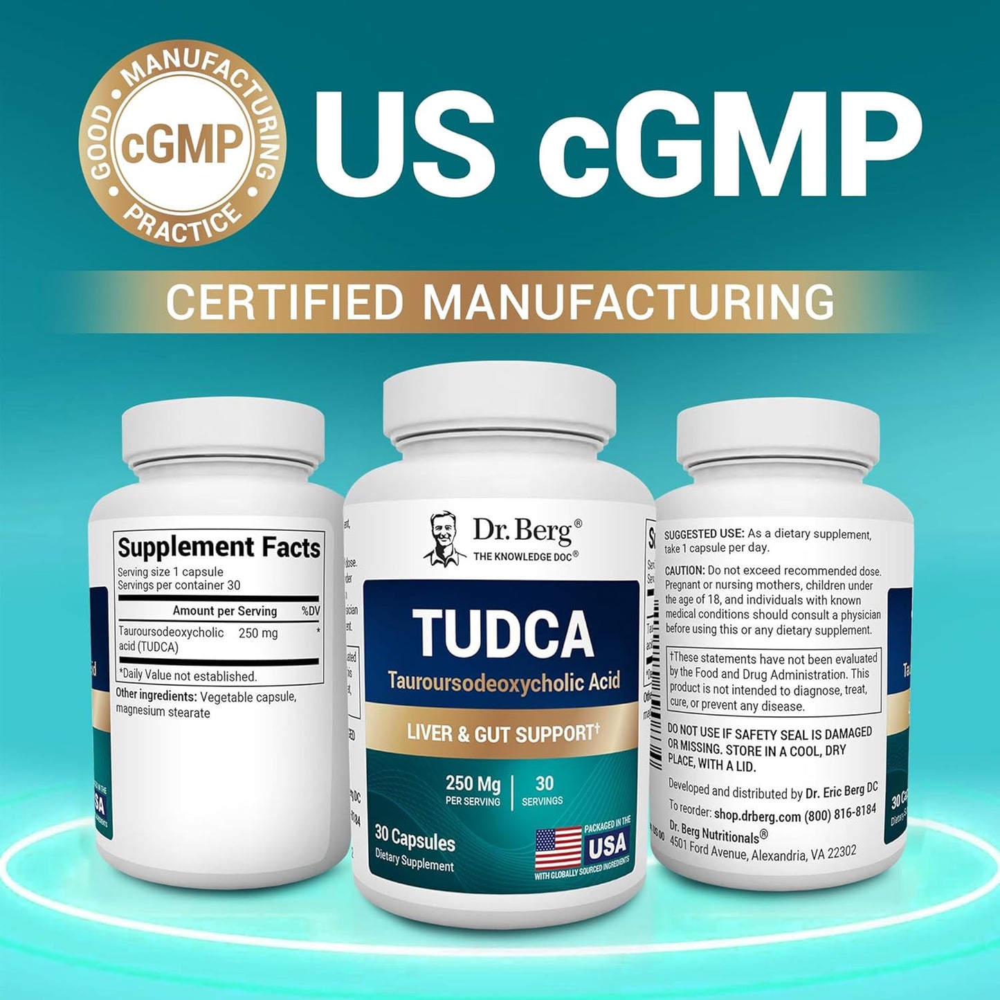 Dr. Berg TUDCA Supplement (Tauroursodeoxycholic Acid) - Powerful Formula for Liver Health, Bile Flow, Gallbladder Support, and Digestive Health* - 30 Capsules Nirvana Guru