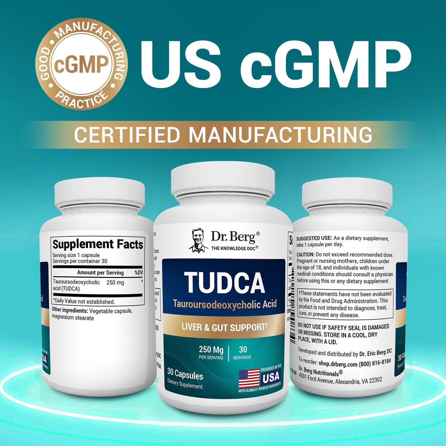 Dr. Berg TUDCA Supplement (Tauroursodeoxycholic Acid) - Powerful Formula for Liver Health, Bile Flow, Gallbladder Support, and Digestive Health* - 30 Capsules - Nirvana Guru