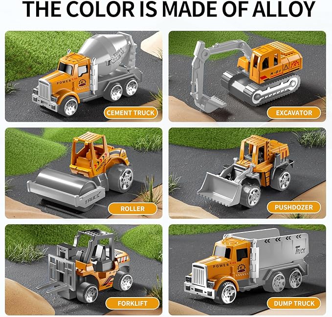 Toddler Boys Construction Truck Vehicle Toy Set with Play Mat and Die-Cast Toy Car, Transport Carrier Truck for Kids 3-5, Birthday Gifts Toys for 3-8 Year Old Boys Nirvana Guru