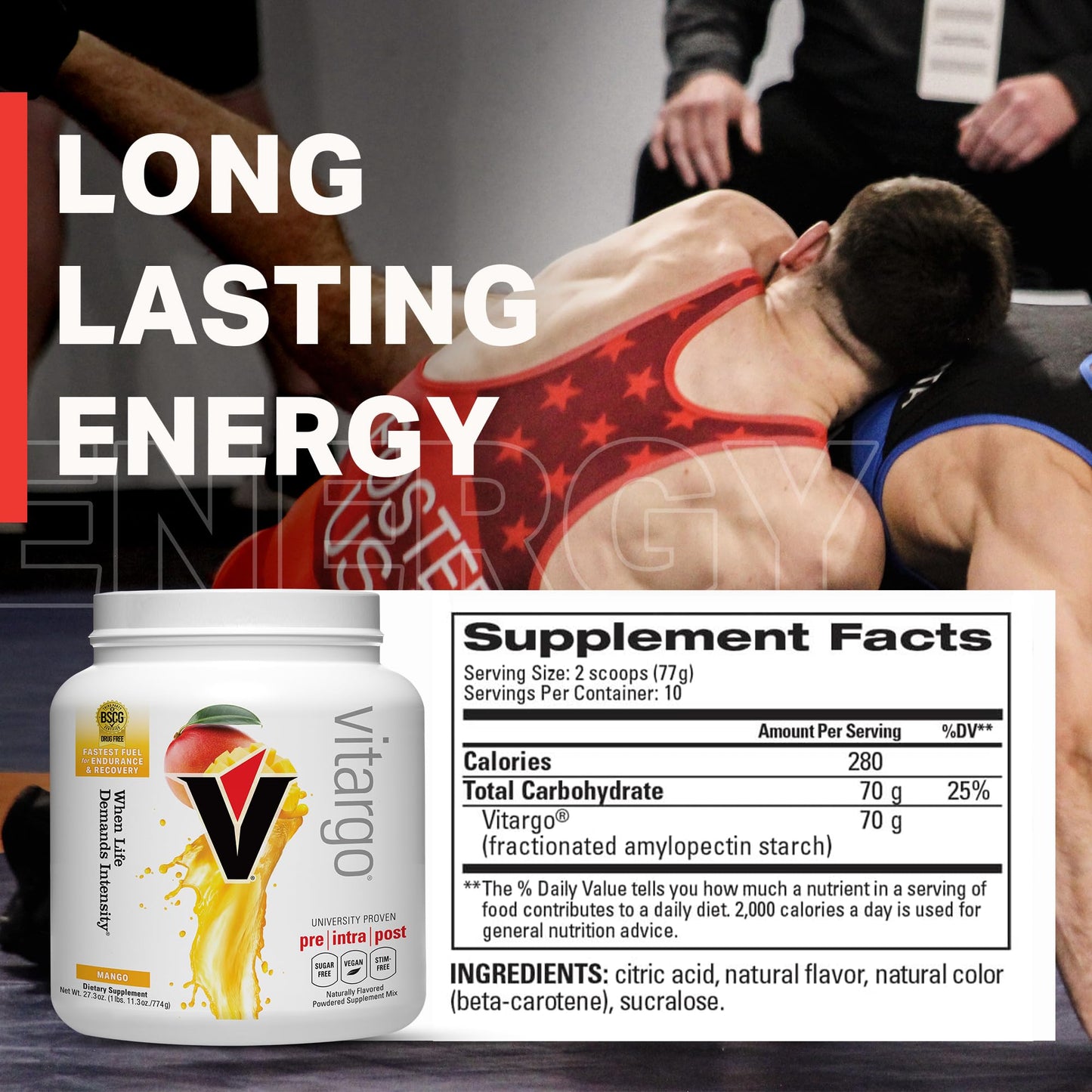 Vitargo Carbohydrate Powder, 2X Faster Absorbing, 4.4 LB Plain, Pre, Intra & Post, Sugar-Free Complex Carb Powder for Recovery, Endurance & Muscle Gain, Made in USA Nirvana Guru
