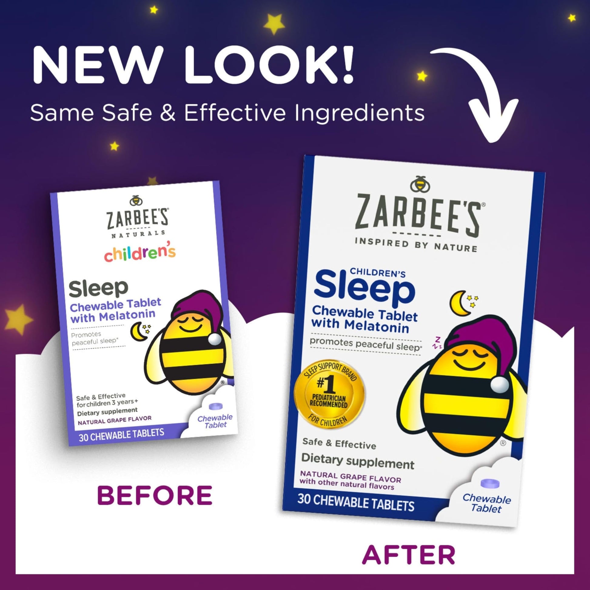 Zarbee’s Kids Melatonin Sleep Chewable Tablets, 1 mg, Drug & Alcohol-Free, Non-Habit Forming Sleep Support, Natural Grape Flavor, No Artificial Sweeteners or Dyes, Gluten Free, Ages 3+, 50 Ct Bottle Nirvana Guru