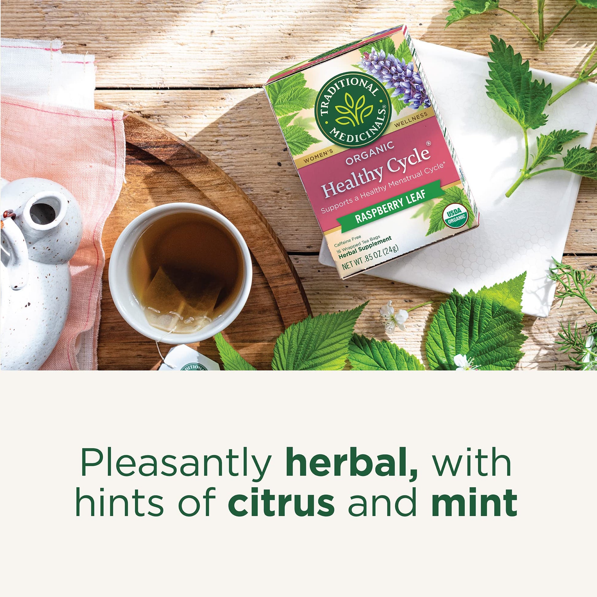 Traditional Medicinals Tea, Organic Healthy Cycle, Supports Healthy Menstrual Cycles, Includes Spearmint,16 Tea Bags - Nirvana Guru