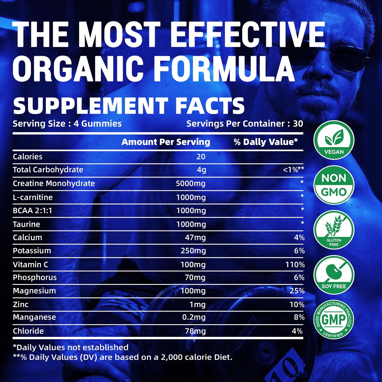 Creatine Monohydrate Gummies 5000mg for Men & Women, Chewables Creatine Monohydrate for Muscle Strength, Muscle Builder, Energy Boost, Pre-Workout Supplement(90 Count)-Strawberry.