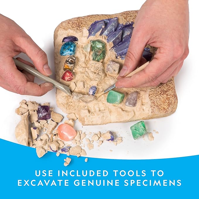 NATIONAL GEOGRAPHIC Mega Gemstone Dig Kit – Dig Up 15 Real Gemstones and Crystals, Science Kit for Kids, Gem Digging Kit, Gift for Girls and Boys, Mining Kit, Rock Collection Nirvana Guru