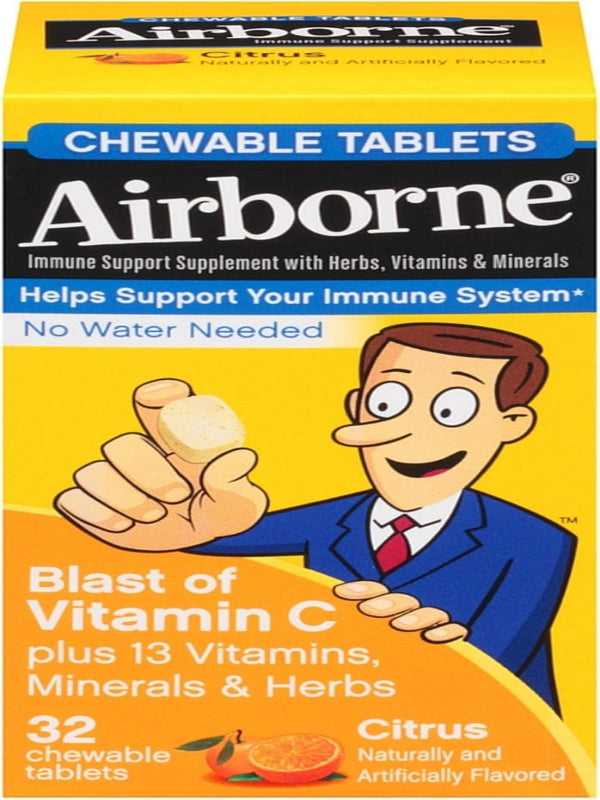 Immune Support Supplement Vitamin C Chewable Tablets, Citrus 32 ea (Pack of 5) Nirvana Guru