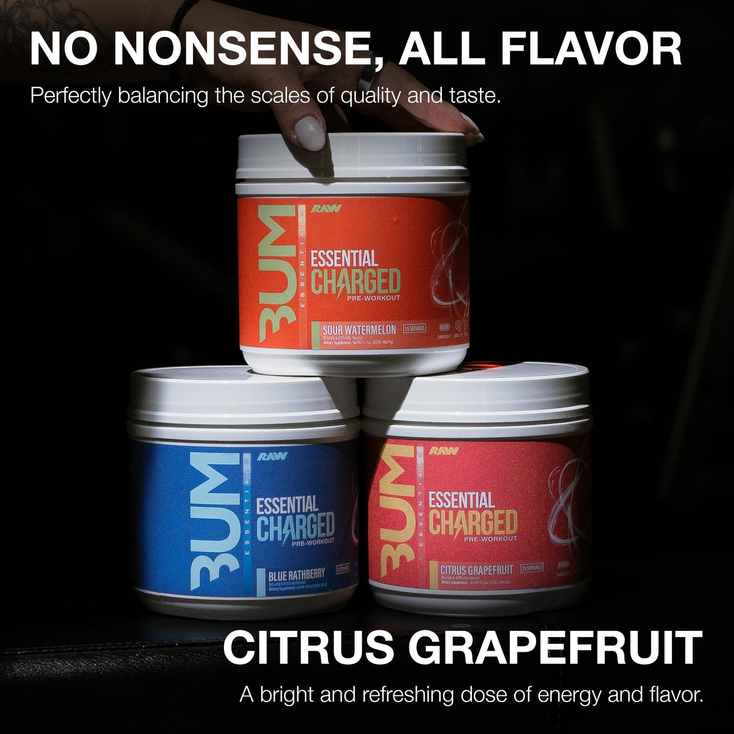 RAW Nutrition - Essential Pre - Chris Bumstead Pre Workout Formula, Sports Nutrition Pre-Workout Powders | Men & Womens Drink, Energy Powder for Working Out (Peach Mango)