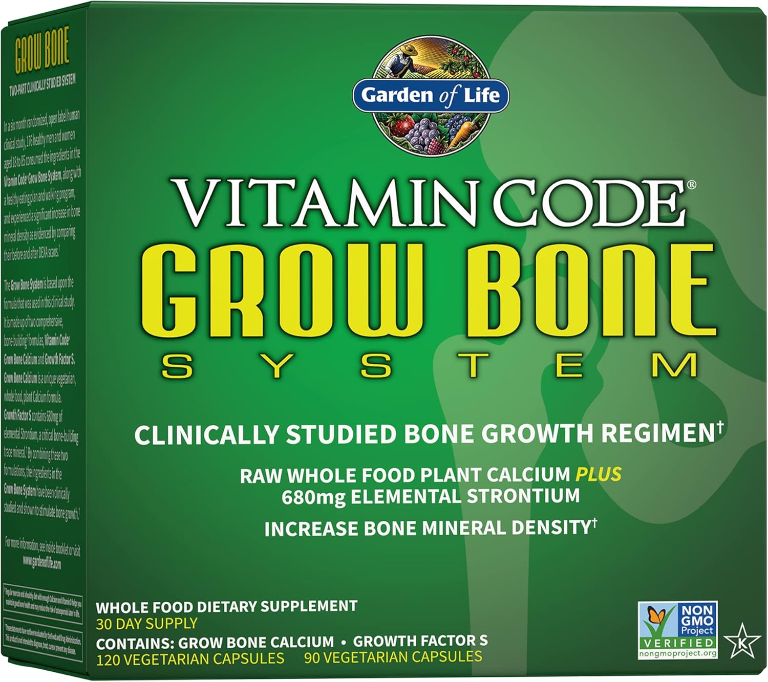 Garden of Life Calcium Supplement - Vitamin Code Grow Bone Made with Whole Foods, Strontium, Magnesium, K2 MK7, Vitamin D3 & C Plus Probiotics for Gut Health, 30 Day Supply - Nirvana Guru