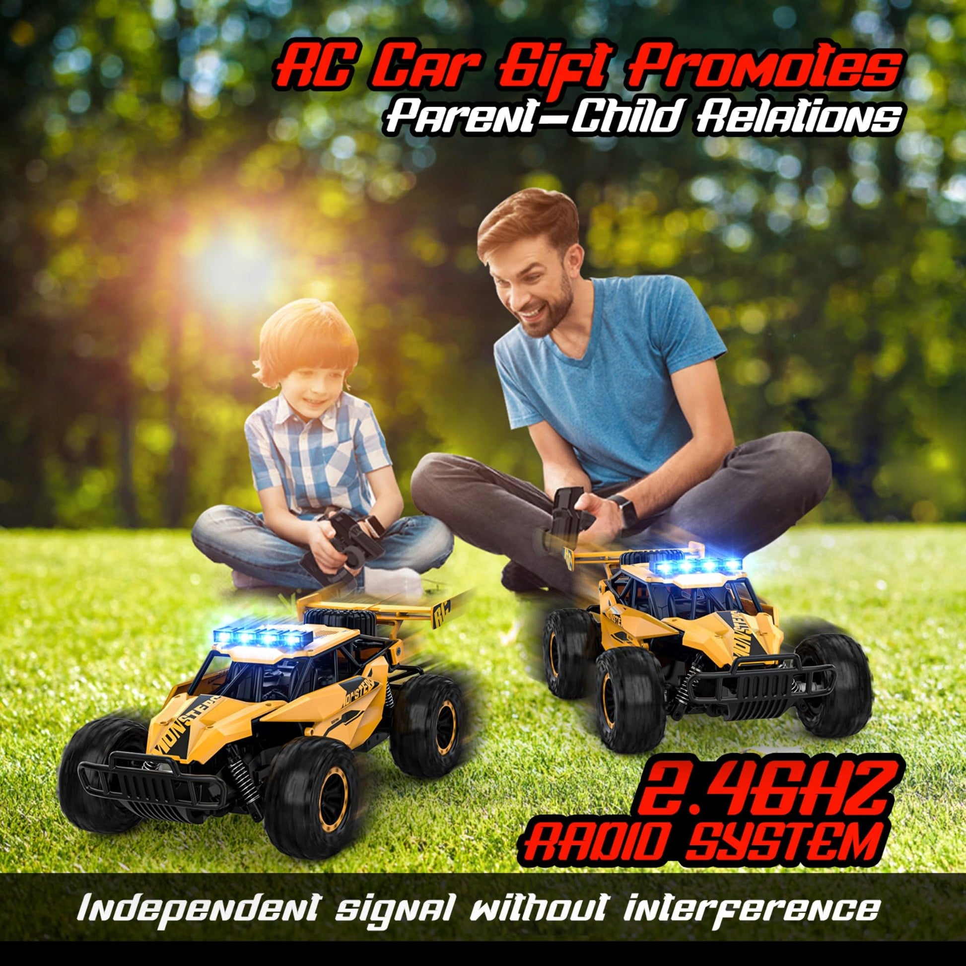 BLUEJAY Remote Control Car, 2.4GHz High Speed 33KM/H RC Cars Toys, 1:12 Monster RC Truck Off Road with LED Headlight and Rechargeable Battery Gifts for Adults Boys 8-12 Nirvana Guru