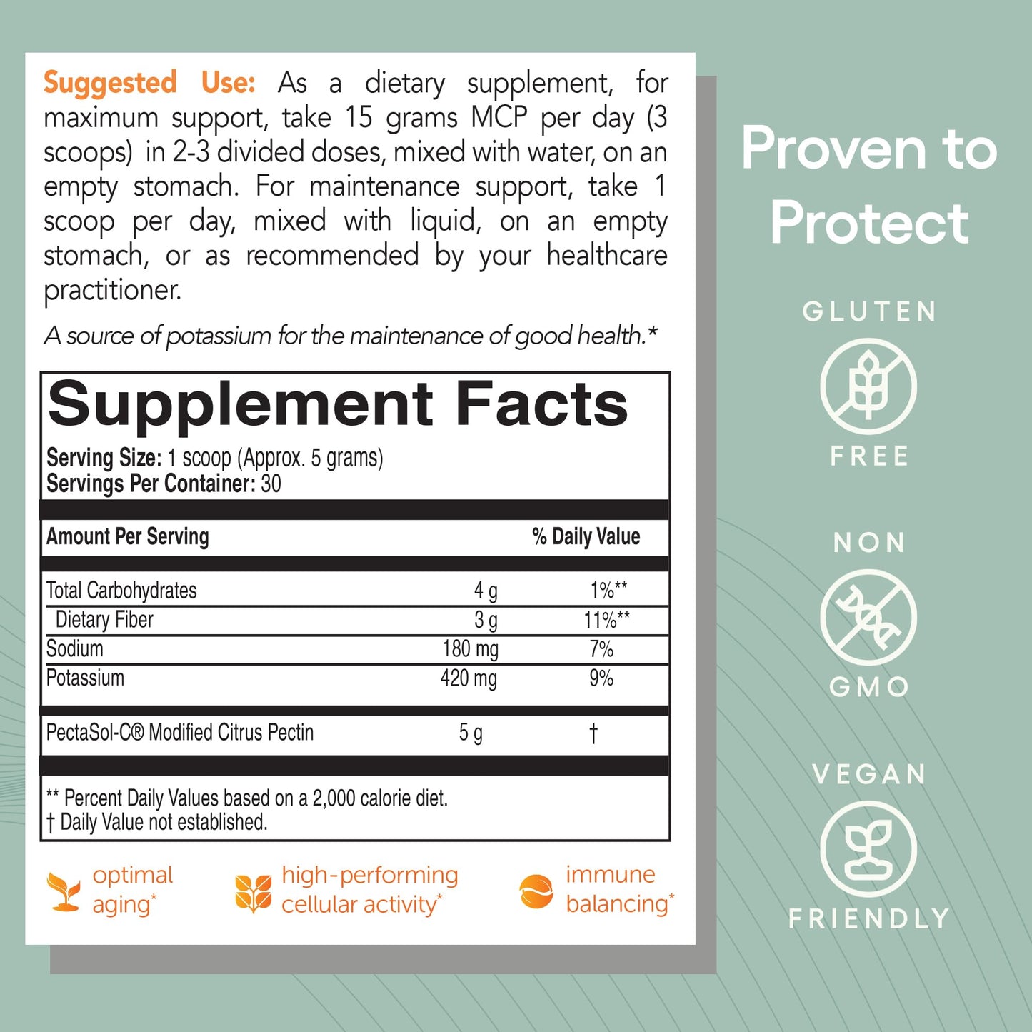 PectaSol Modified Citrus Pectin – 454g Powder – Total-Body Health Supplement to Support the Heart, Immune System, Inflammation Response & Healthy Aging + Maintain Healthy Galectin-3 Levels - Nirvana Guru