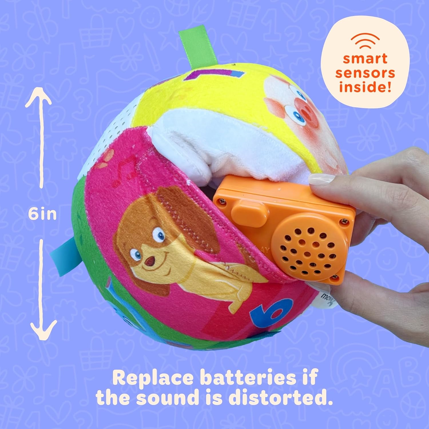 Move2Play, Hilariously Interactive Baby Ball with Music & Sound Effects | First Birthday Gift | Toddler Toy for Boys & Girls | Age 6, 9, 12, 18+ Month | 1, 2+ Year's Old Nirvana Guru