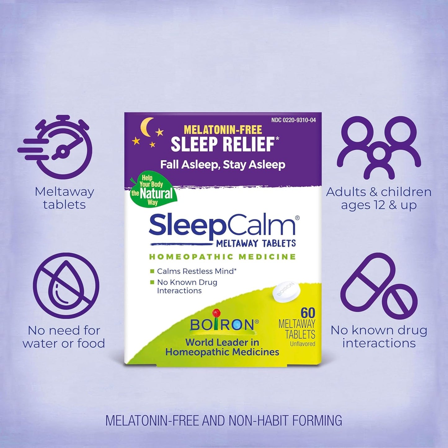 Boiron SleepCalm Sleep Aid for Deep, Relaxing, Restful Nighttime Sleep - Melatonin-Free and Non Habit-Forming - 60 Count (Pack of 2) - Nirvana Guru