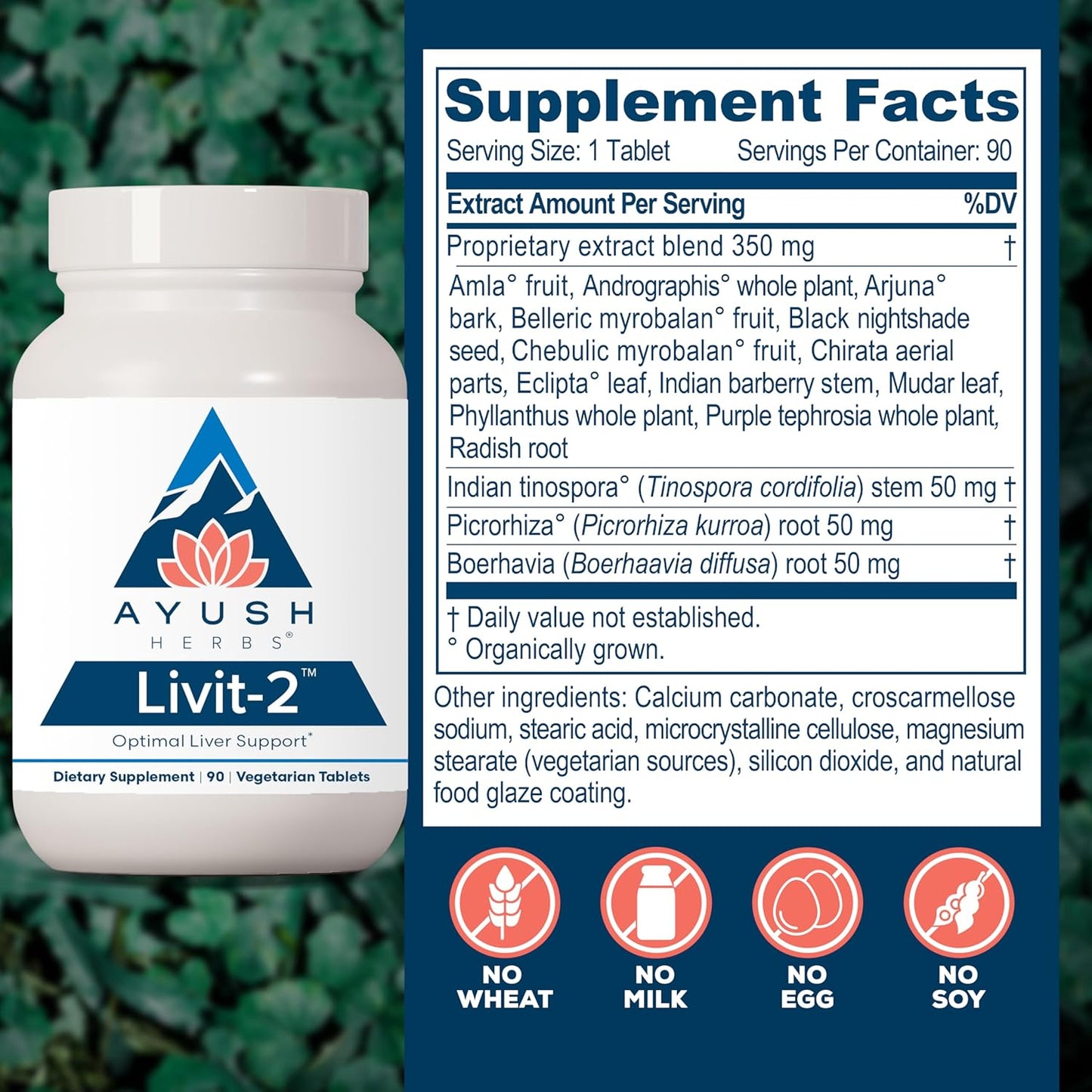 Ayush Herbs Livit-2 - Liver Care, Liver Support Supplement for Women & Men with Andrographis & Picrorhiza, Liver Pills Made with Organic Ingredients - 90 Vegetarian Tablets (1 Count) Nirvana Guru