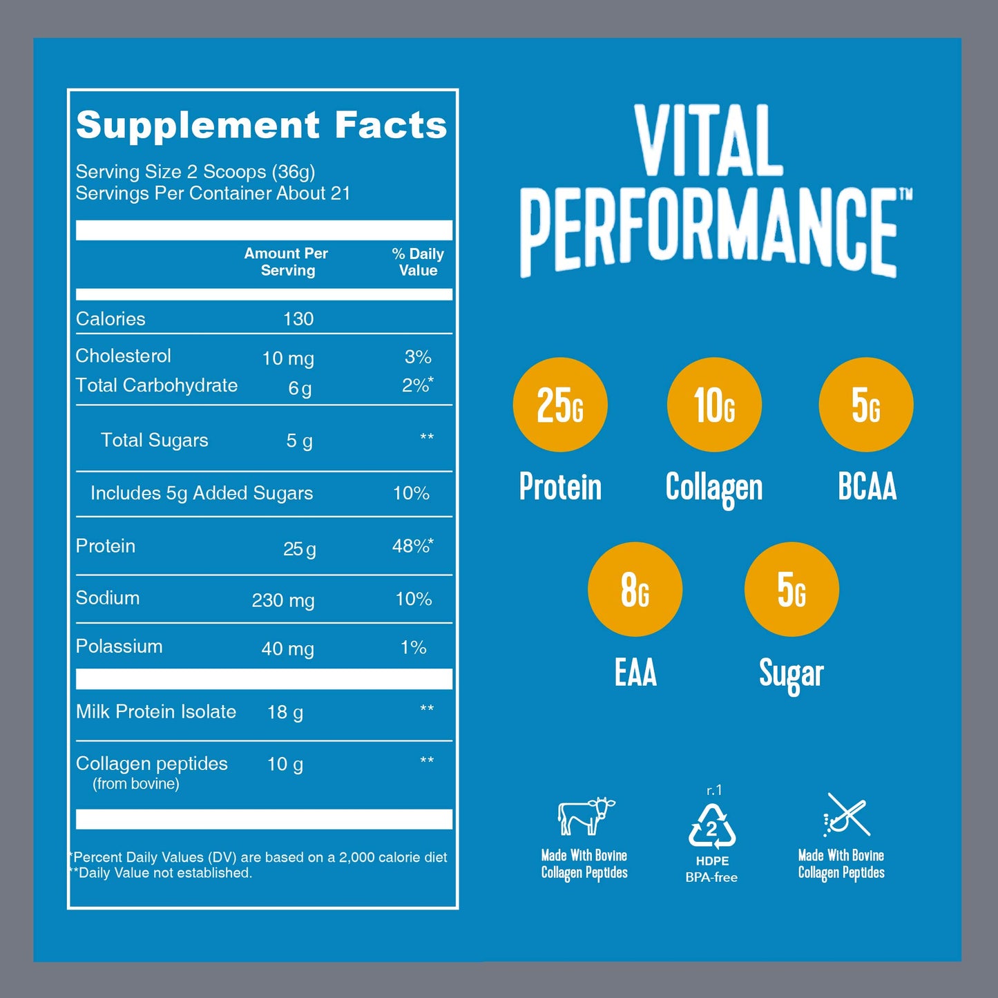 Vital Proteins Performance Powder, Collagen Peptides & Protein Isolate Powder, NSF Certified for Sport, Chocolate, 1.72lb - Nirvana Guru