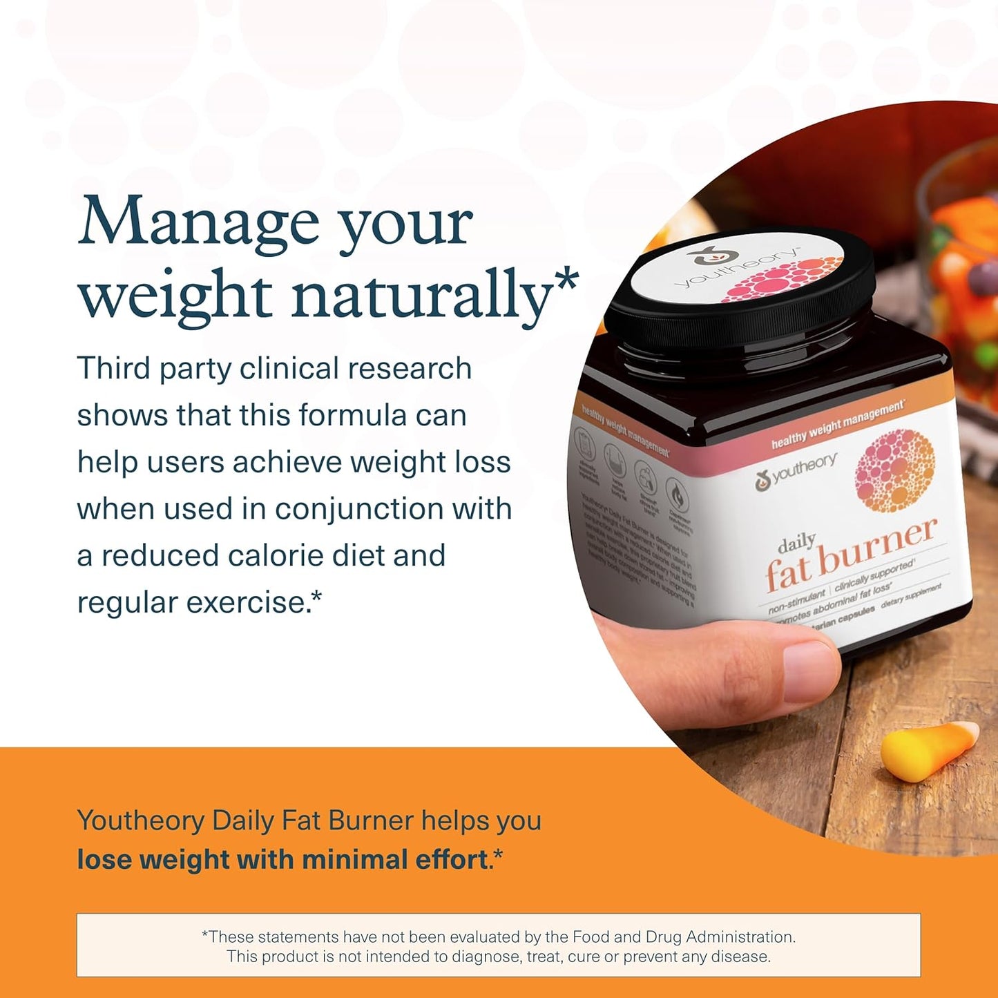 Youtheory Daily Fat Burner - Supports Body Composition & Metabolism - with Citrus Fruit Blend, Chromium & Cayenne Extract - Gluten, Soy & Dairy Free - 60 Vegetarian Capsules - Nirvana Guru