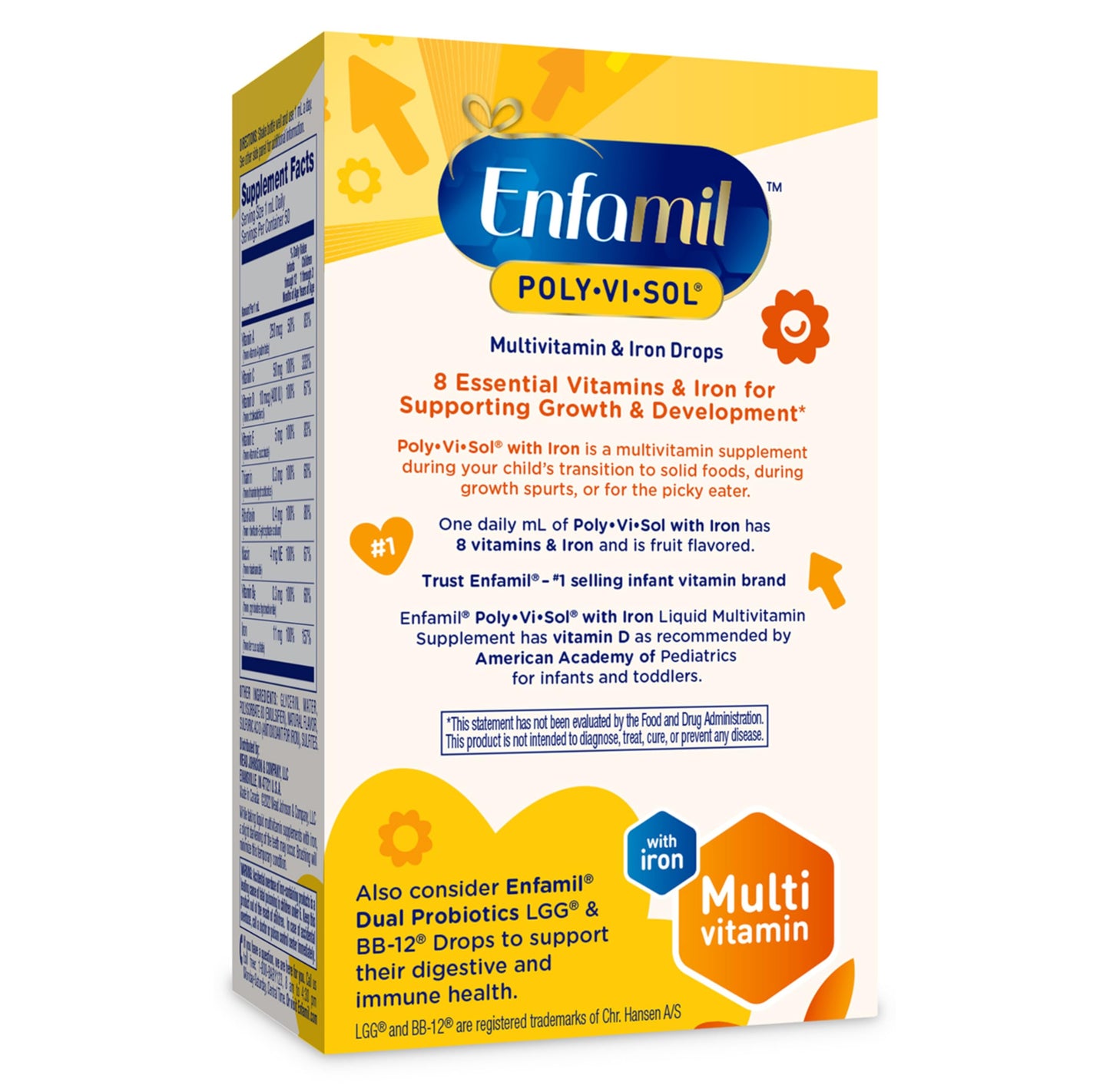 Enfamil Poly-Vi-Sol with Iron Liquid Multivitamin Drops, Supports Growth & Development*, 50mL Bottle - Nirvana Guru