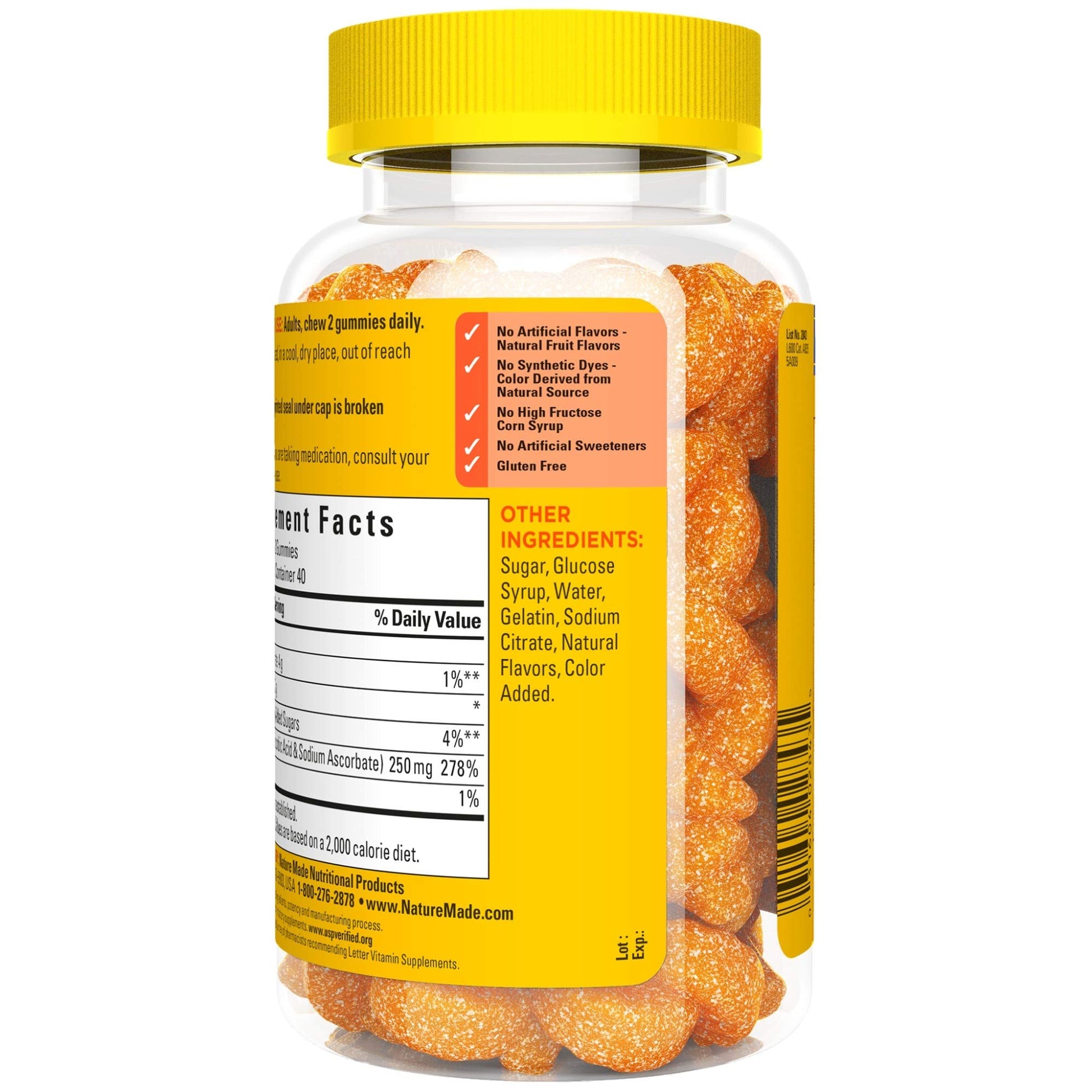 Nature Made Vitamin C 250 mg per serving, Dietary Supplement for Immune Support, 150 Gummies, 75 Day Supply - Nirvana Guru