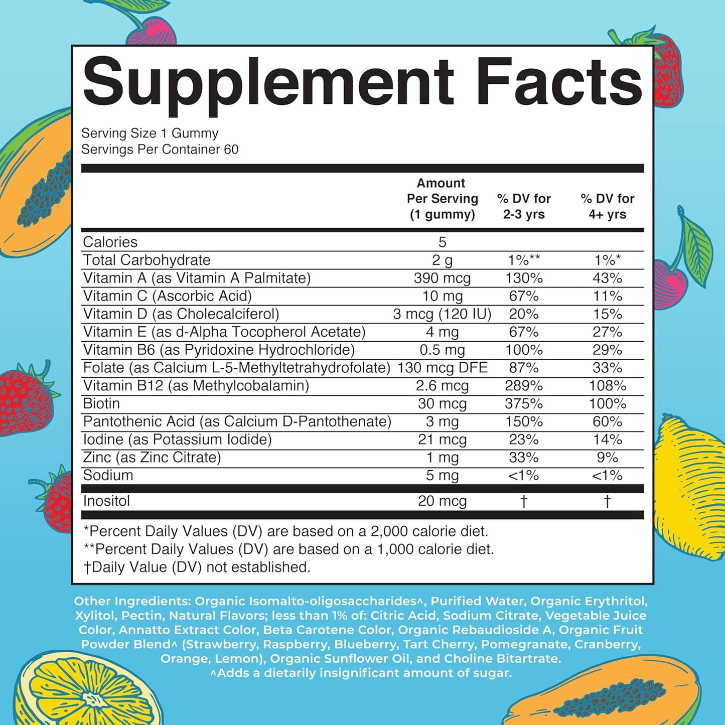 MaryRuth Organics Kids Vitamins | Multi | Sugar Free | 2 Month Supply | Kids Multivitamin Gummies for Ages 2+ | Vegan | Only 1 Gummy a Day | 60 Count - Nirvana Guru