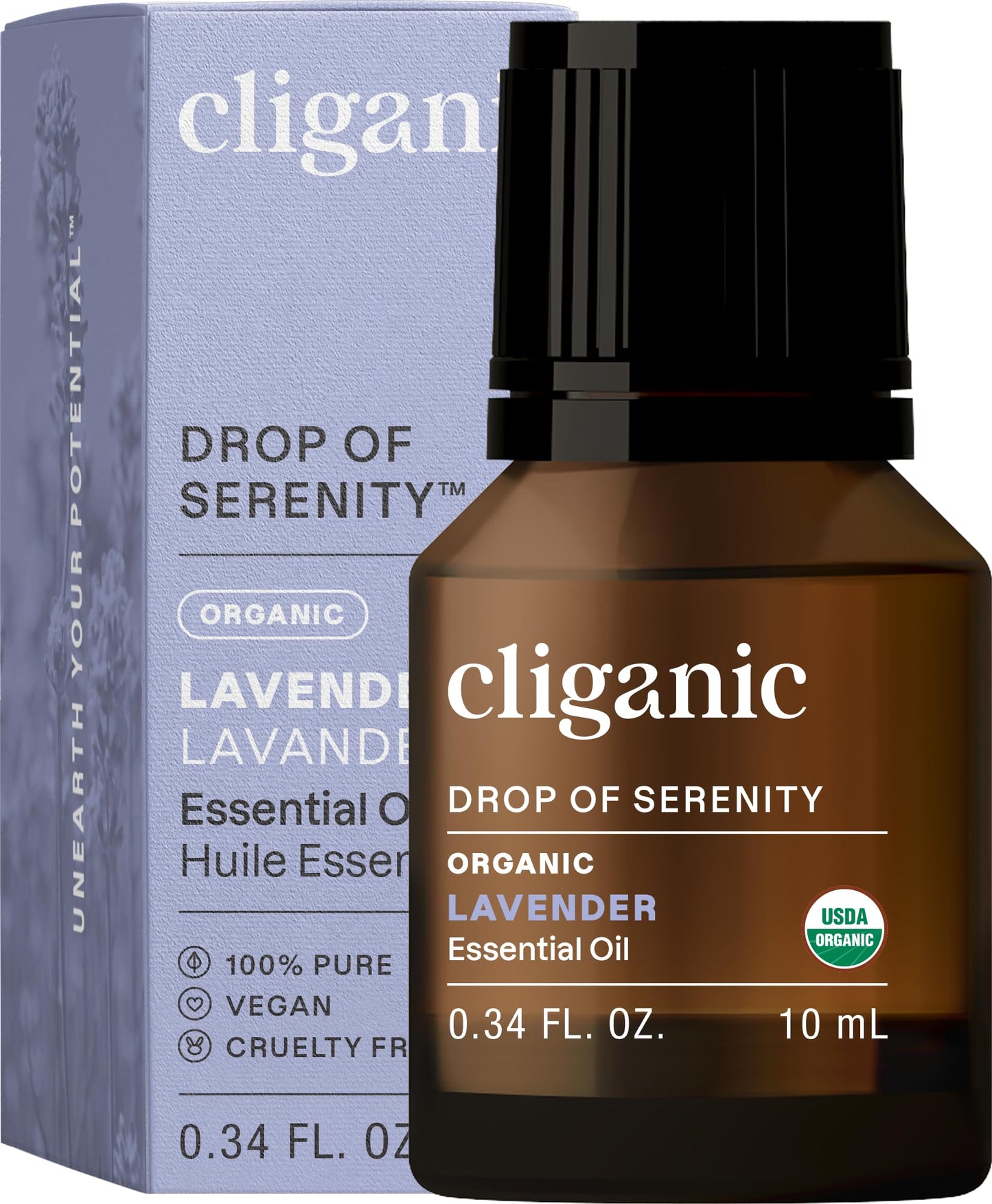 Cliganic Organic Lavender Essential Oil - 100% Pure Natural Undiluted, for Aromatherapy Diffuser | Non-GMO Verified (Packaging May Vary)