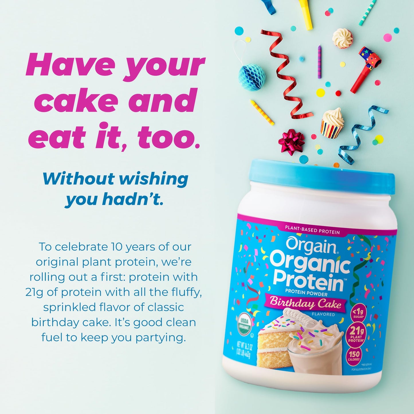 Orgain Organic Vegan Protein Powder, Vanilla Bean - 21g Plant Protein, 4g Prebiotic Fiber, No Lactose Ingredients, No Added Sugar, Non-GMO, For Shakes & Smoothies, 2.03 lb (Packaging May Vary)