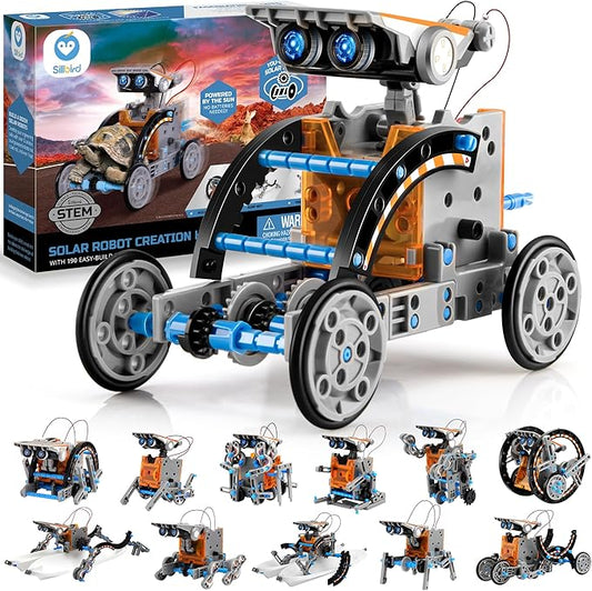 Sillbird 12-in-1 Solar Robot Building Kit STEM Gift for Boys Aged 8-13, DIY Science Educational Robotic Toys for Kids Teens Birthday, Powered by The Sun with 190 Pieces nirvanaguru