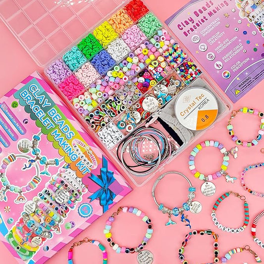 leitait Girls Toys Bracelet Making Kit -3400pcs Charm Jewelry Making Kit Supplies,Unicorn/Mermaid Crafts Birthday Christmas Gifts for Girls Ages 5 6 7 8 9 10 11 12 Years Old nirvanaguru