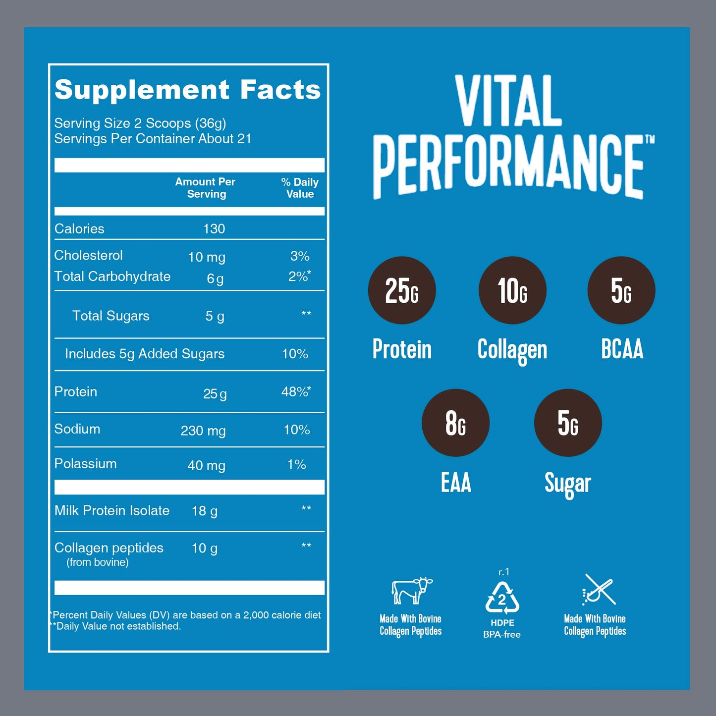 Vital Proteins Performance Powder, Collagen Peptides & Protein Isolate Powder, NSF Certified for Sport, Chocolate, 1.72lb - Nirvana Guru