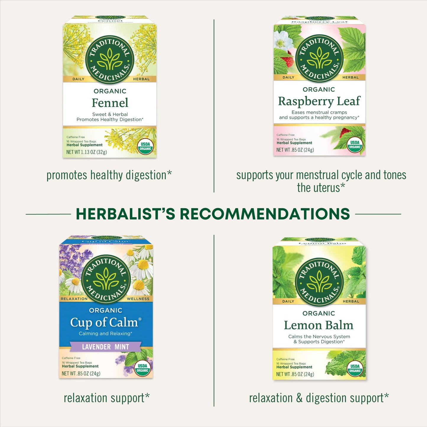 Traditional Medicinals Tea, Organic Healthy Cycle, Supports Healthy Menstrual Cycles, Includes Spearmint,16 Tea Bags - Nirvana Guru